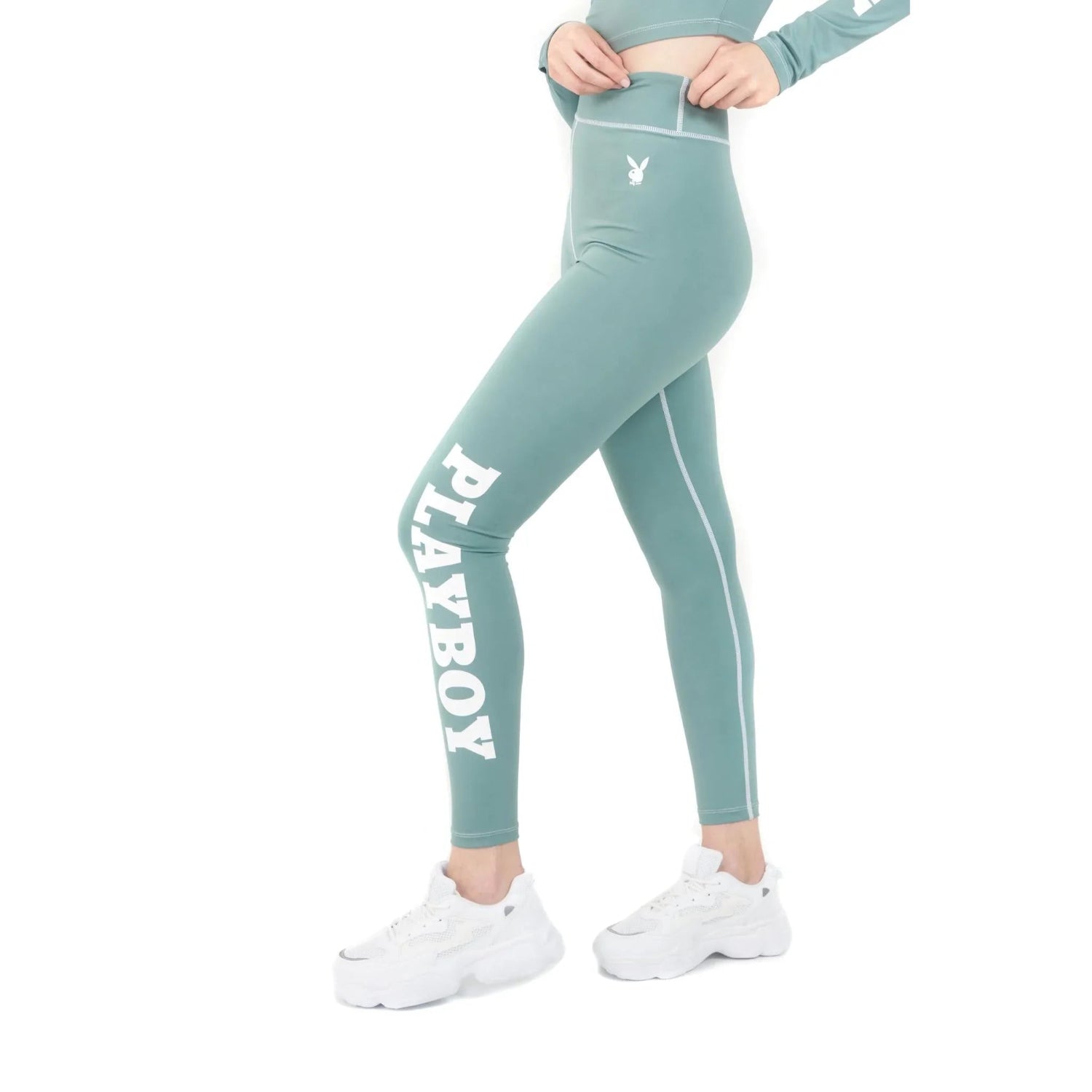 Playboy Active Branded leggings neri vita alta elastici