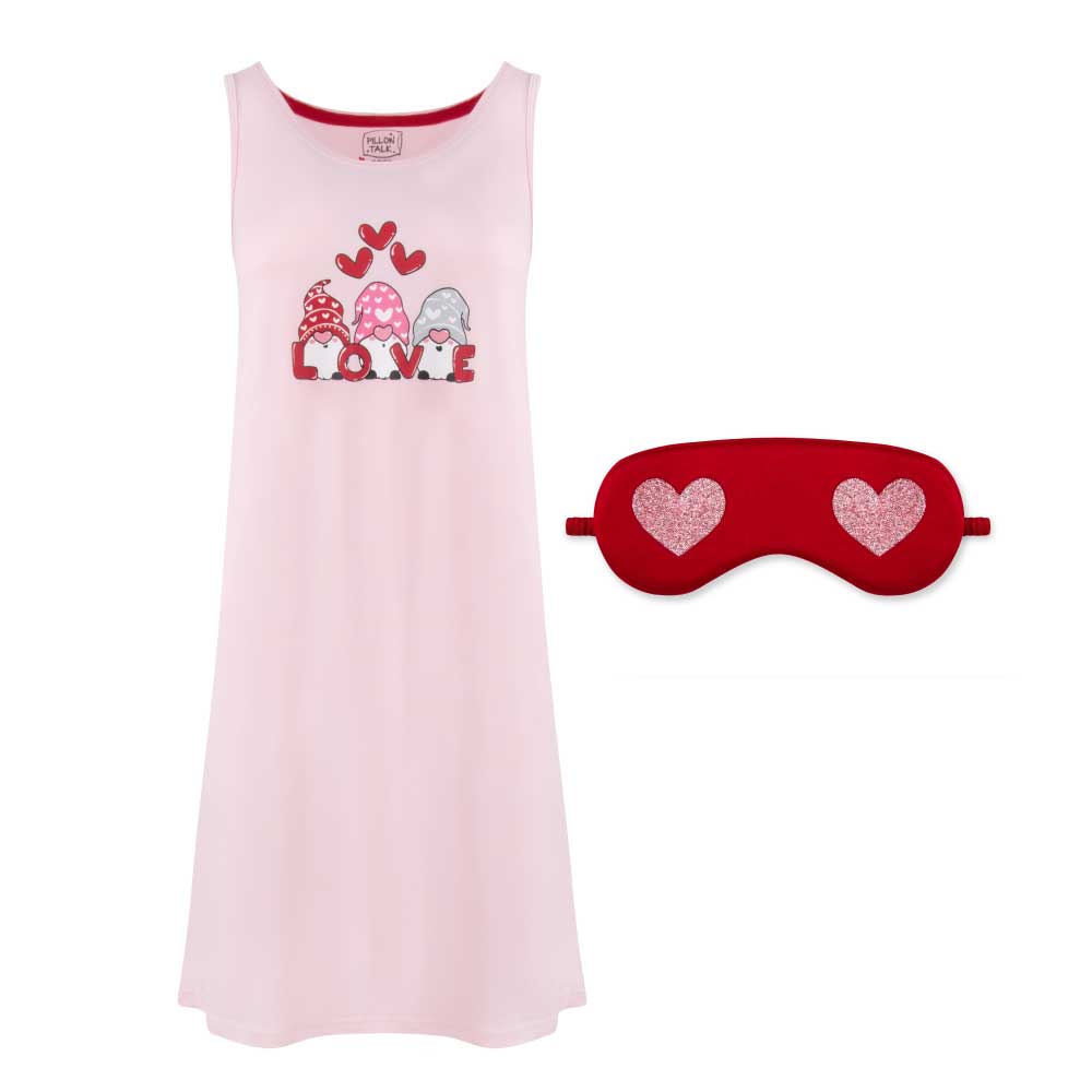 René Rofé Butter Soft Chemise camicia notte cuori +mask