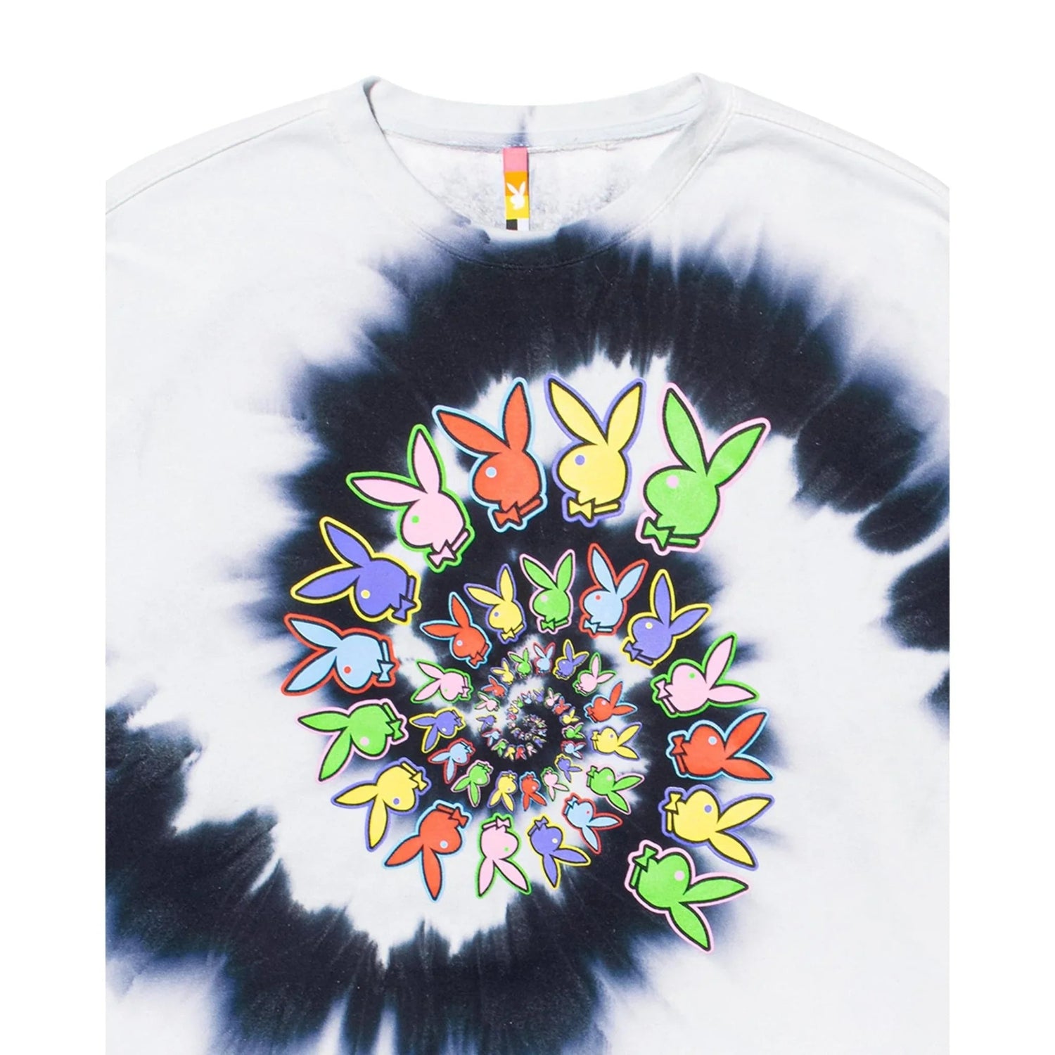 Playboy Color Bars Spiral felpa girocollo tie dye cotone