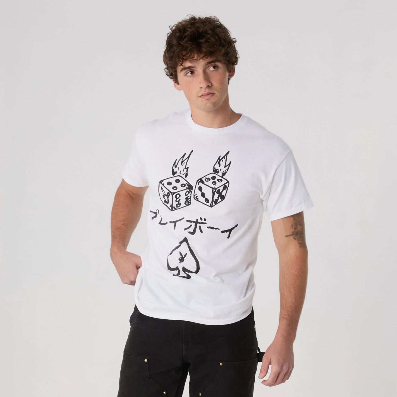 Playboy Stacked Tee t-shirt sabbia cotone