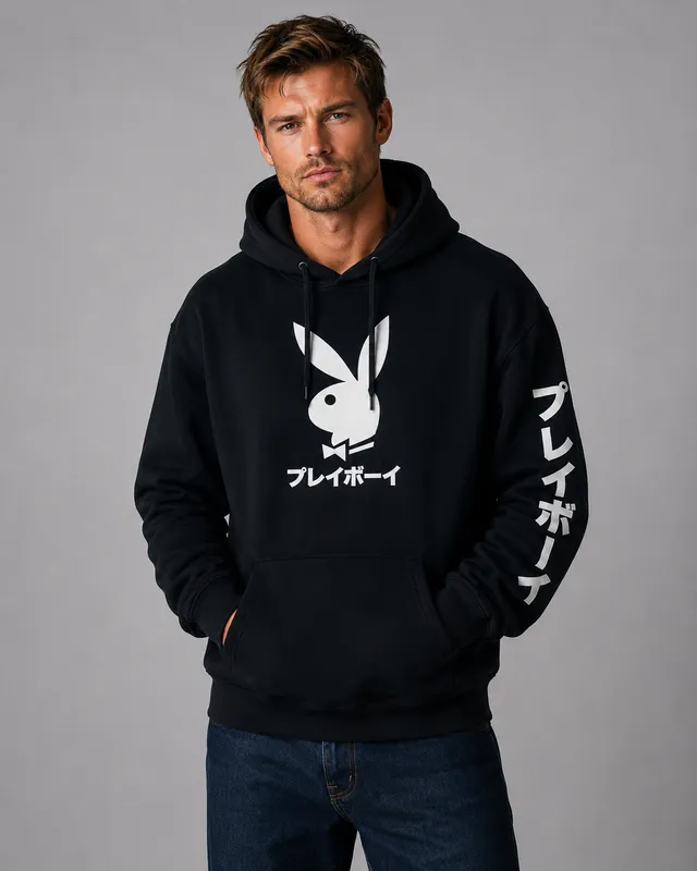 Playboy Japanese Rabbit Head Felpa con Cappuccio grafica