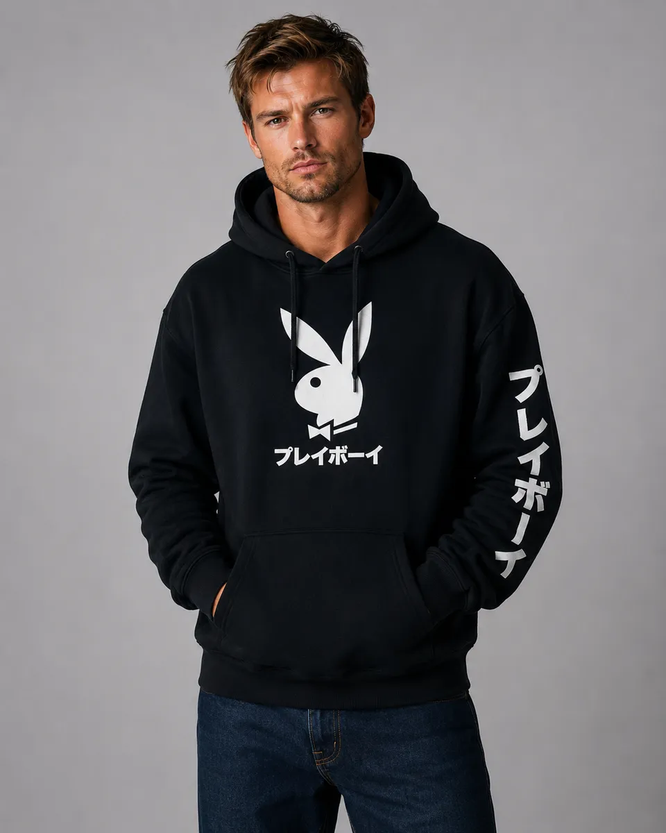 Playboy Japanese Rabbit Head Felpa con Cappuccio grafica