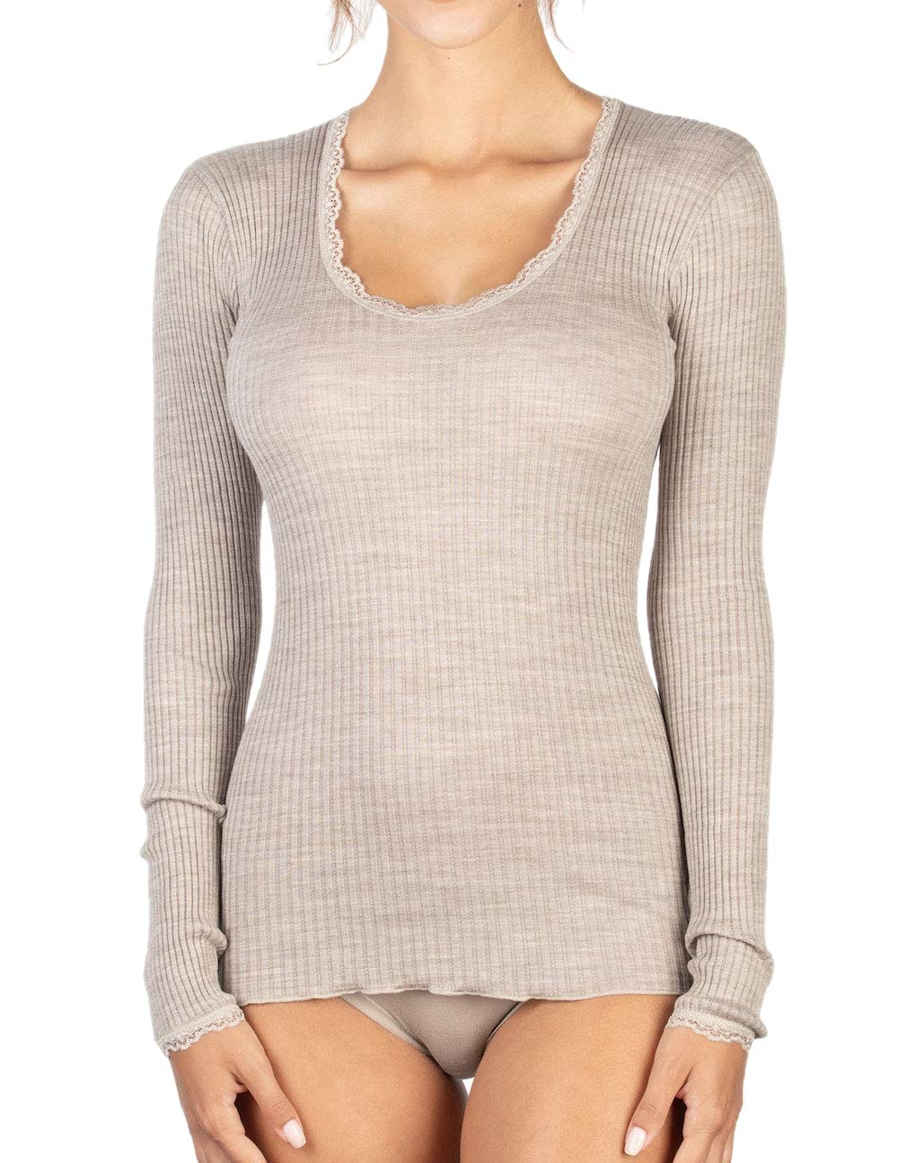 Egi Maglia Donna Manica Lunga Grigio Micro Lana
