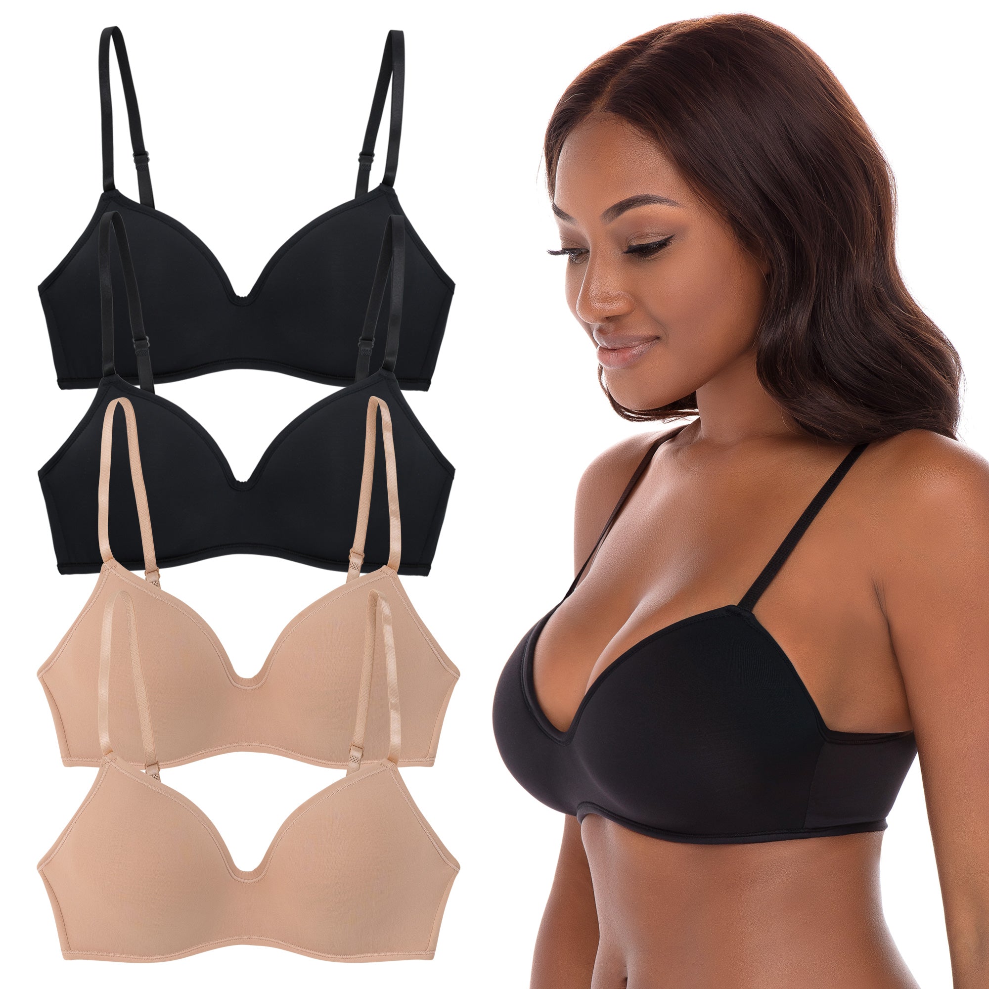 René Rofé Soft Foam reggiseno senza ferretto 36C 4 pezzi imbottito
