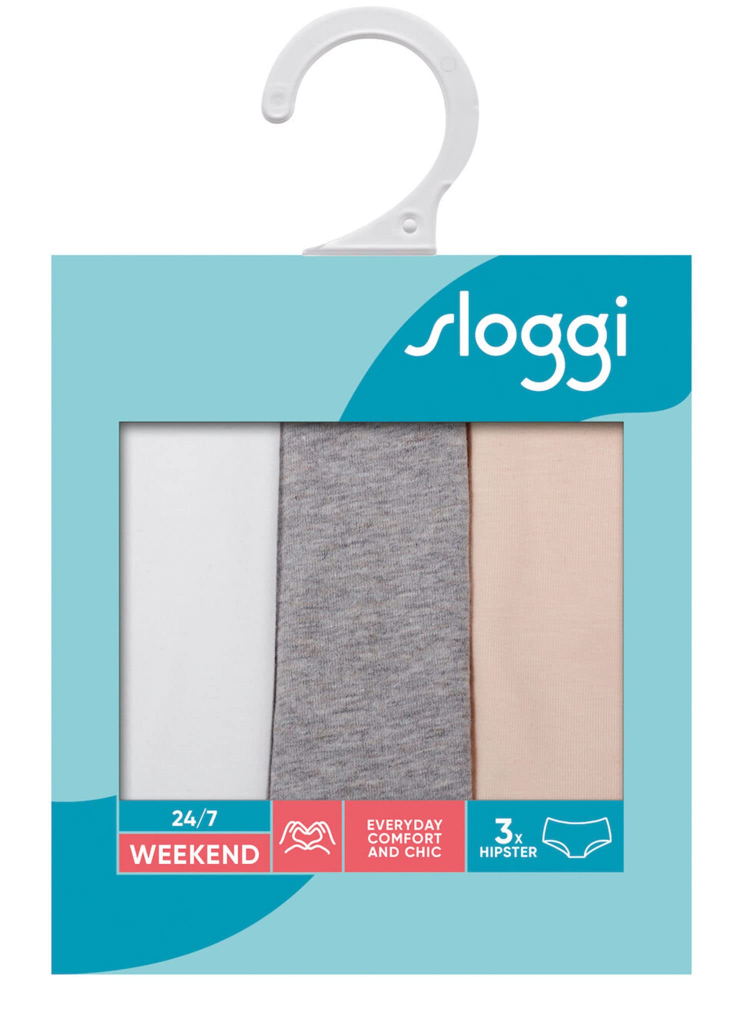 Sloggi 24/7 Weekend Hipster 3p donna bianco cotone stretch