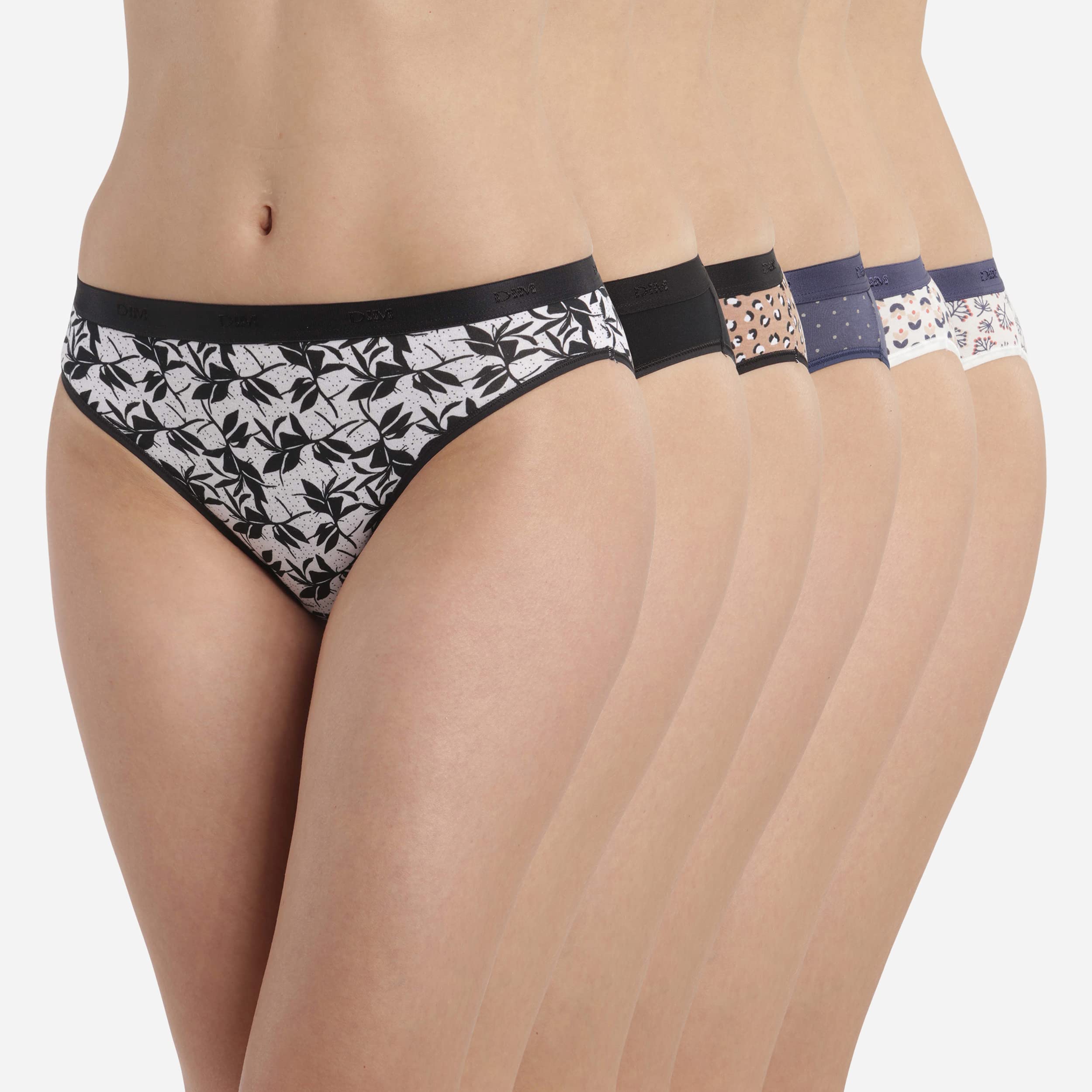 DIM Les Pockets Slip Donna Pacco da 6 Cotone Stretch