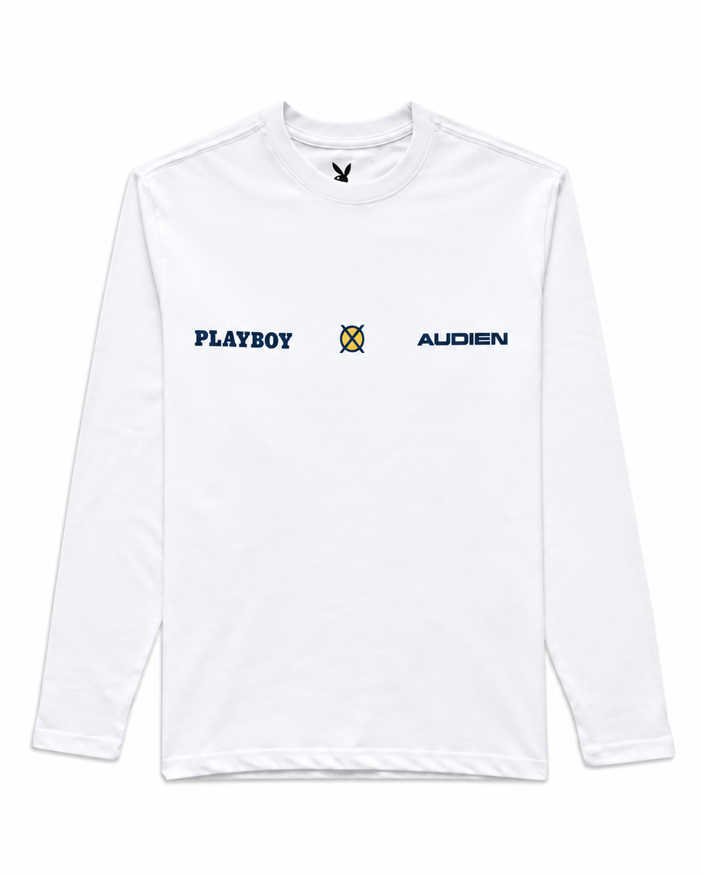 Playboy Audien Metallic Bunny maglia bianca manica lunga