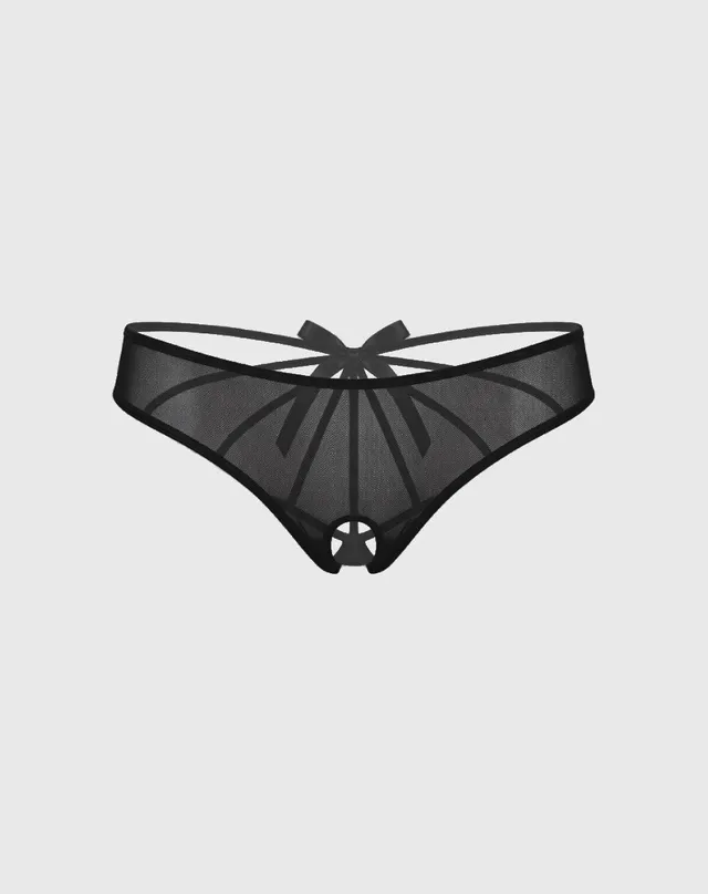 René Rofé Cage Back slip sgambato nero S/M aperto dietro