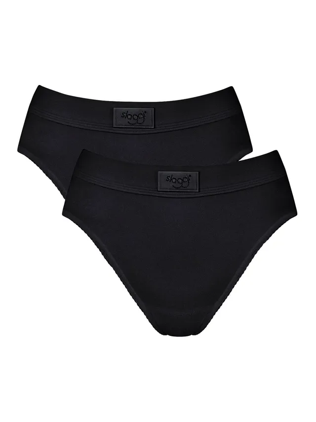 Sloggi Double Comfort Tai 2P Slip 38 Nero Cotone Morbido