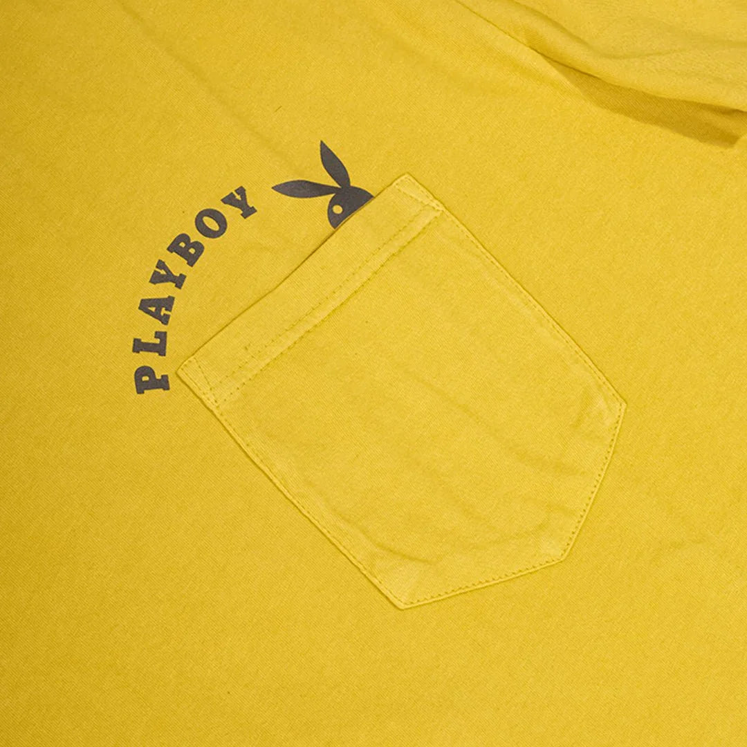 Playboy Bunny Pocket Tee maglietta gialla taschino logo