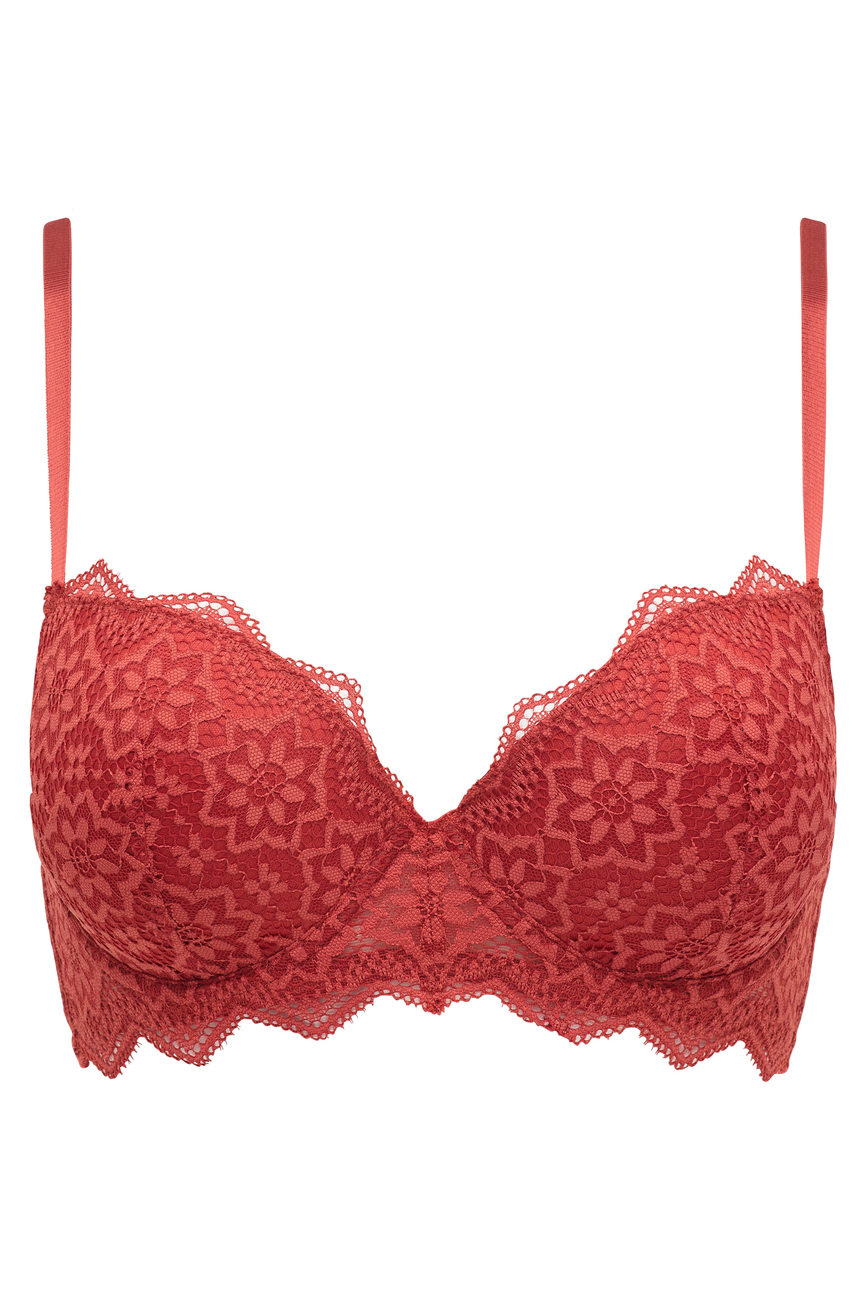 René Rofé Lace Push Up reggiseno pizzo 2 pezzi nero rosso