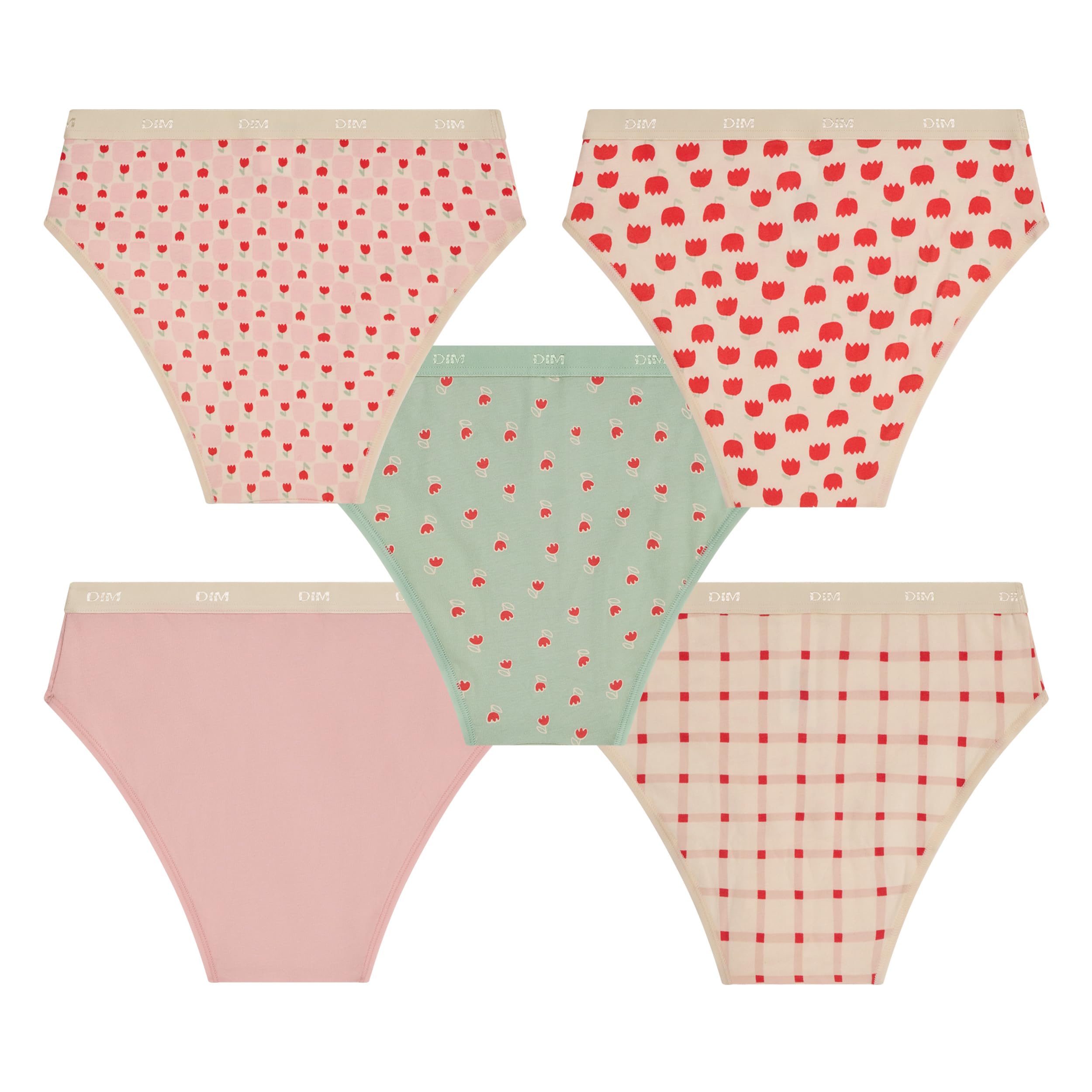 DIM Les Pockets Slip Bambina Cotone x5 Multicolor