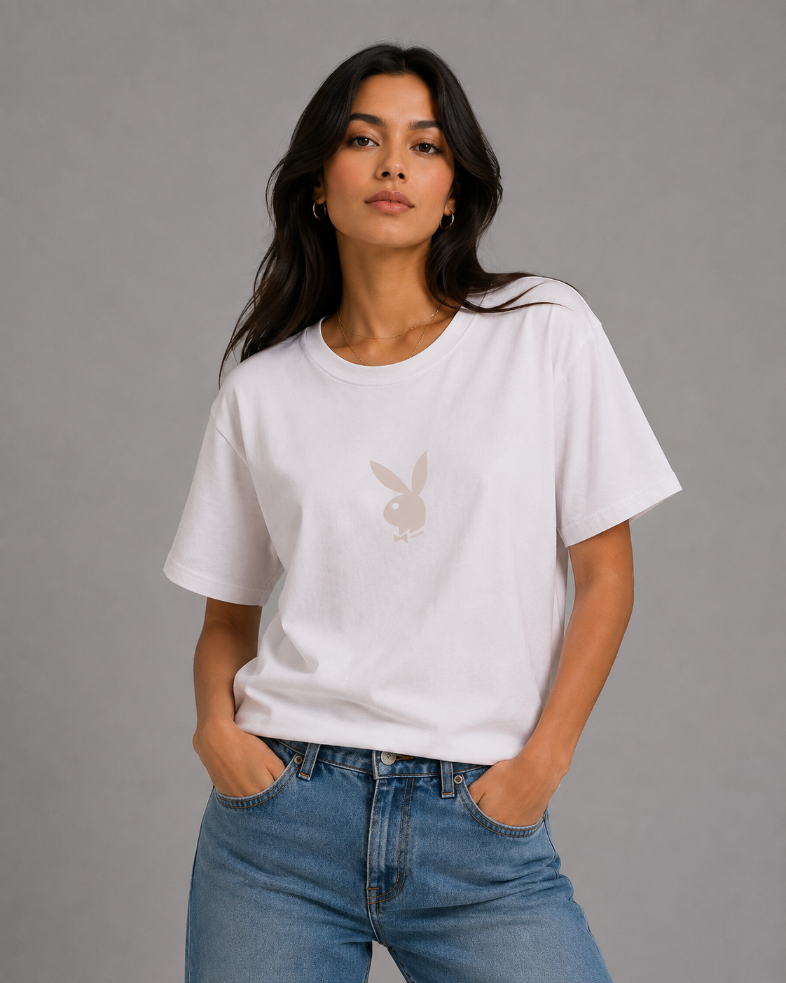 Playboy Wanted Bunny t-shirt donna bianca cotone