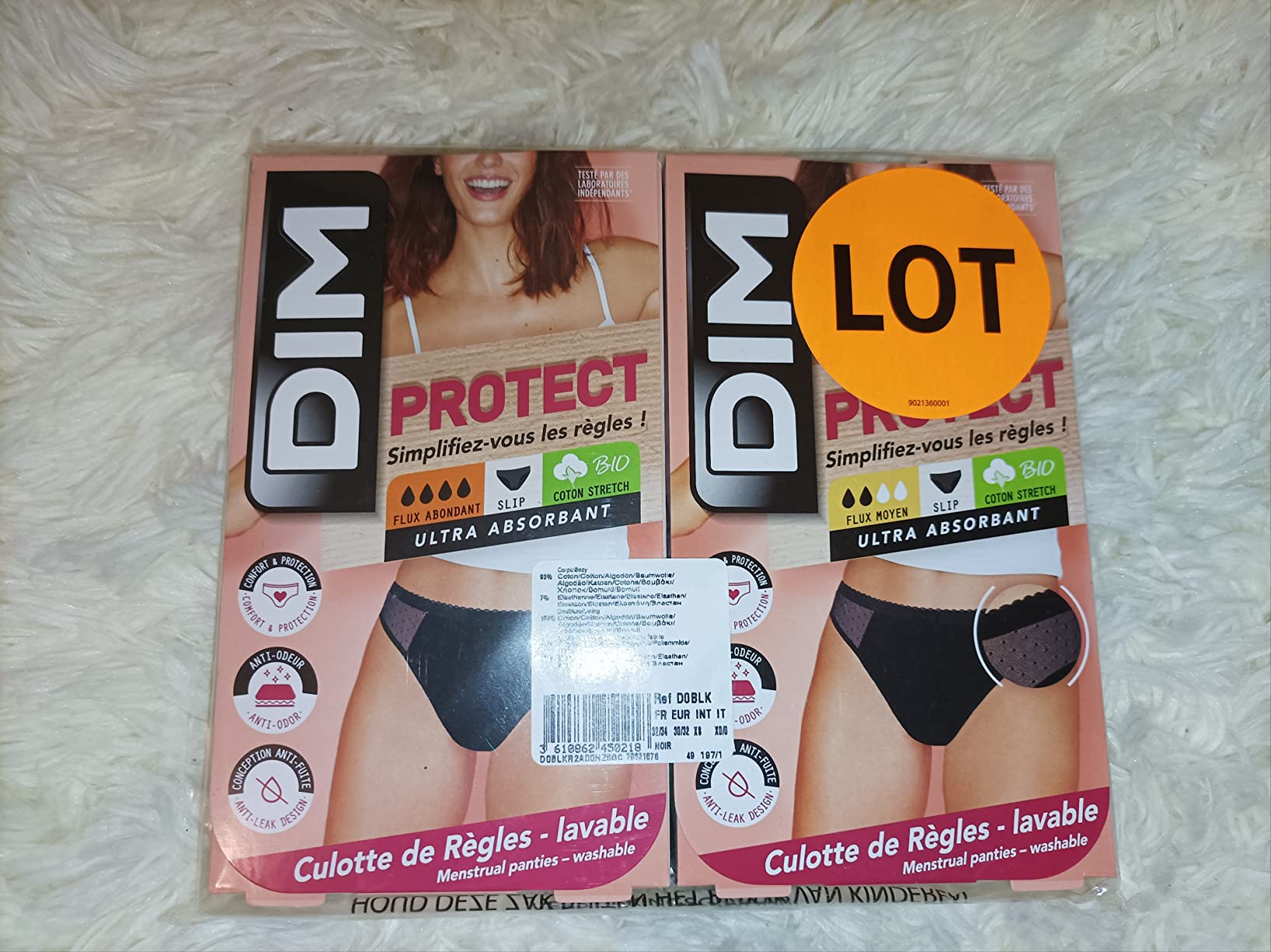 DIM Protect Bio slip mestruale flusso abbondante nero x2