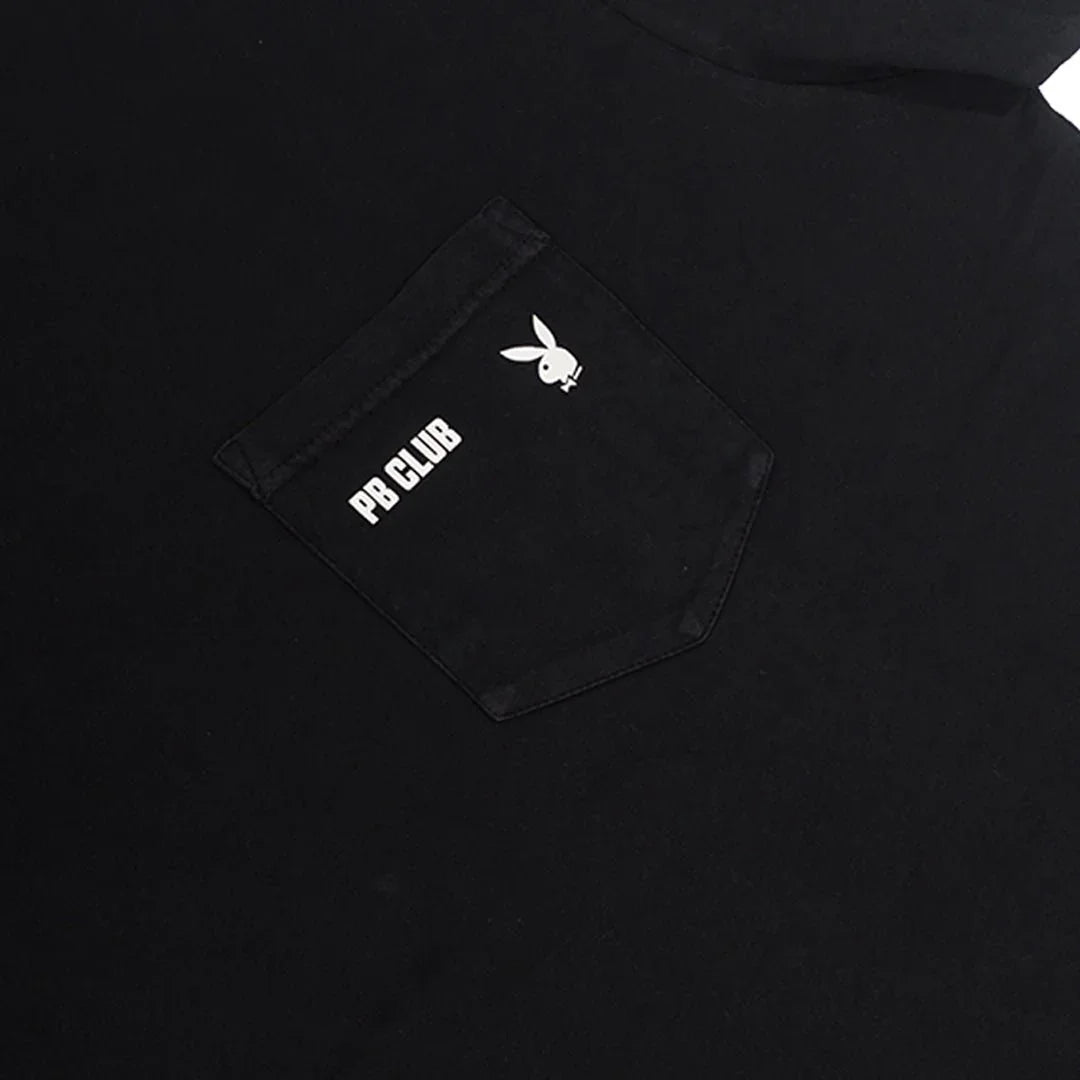 Playboy Club Pocket Tee t-shirt nera cotone