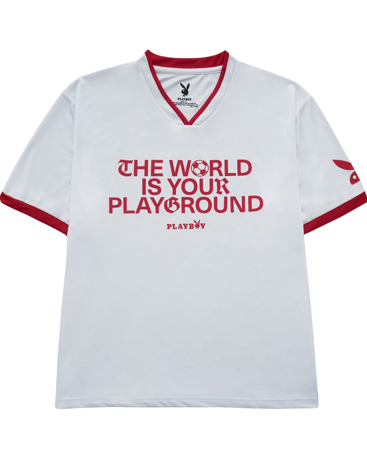 Playboy maglia calcio unisex bianca poliestere play