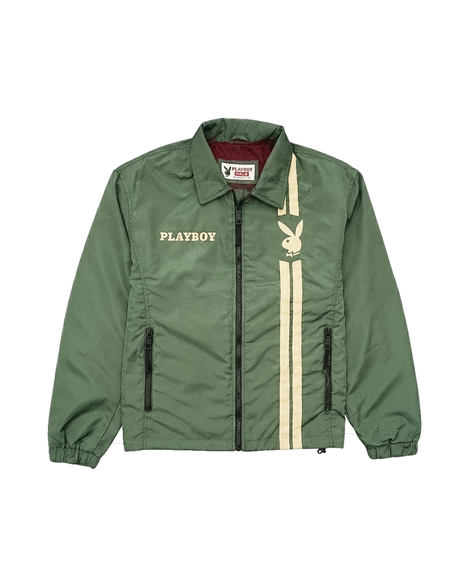 Playboy Stripe Windbreaker giacca antivento oliva