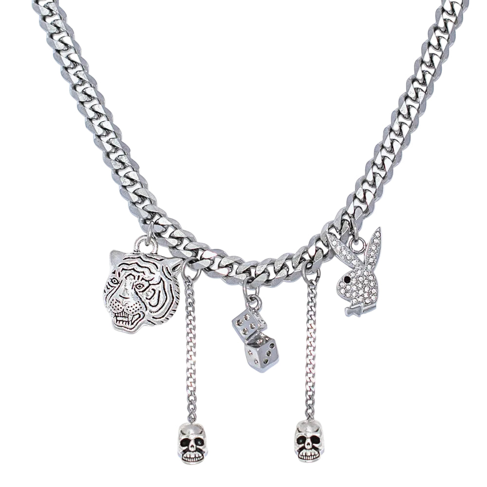 Playboy Dalmata collana charm placcata oro 18kt
