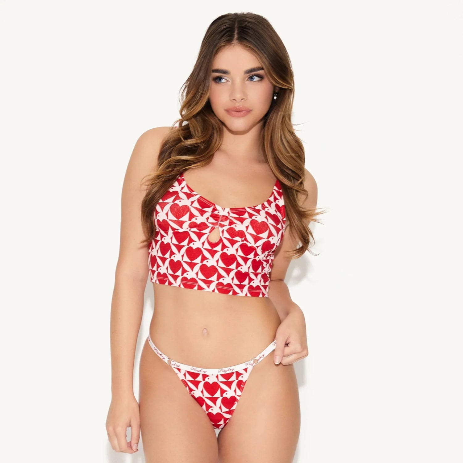 Playboy Basics Keyhole Canotta Rosa Corta