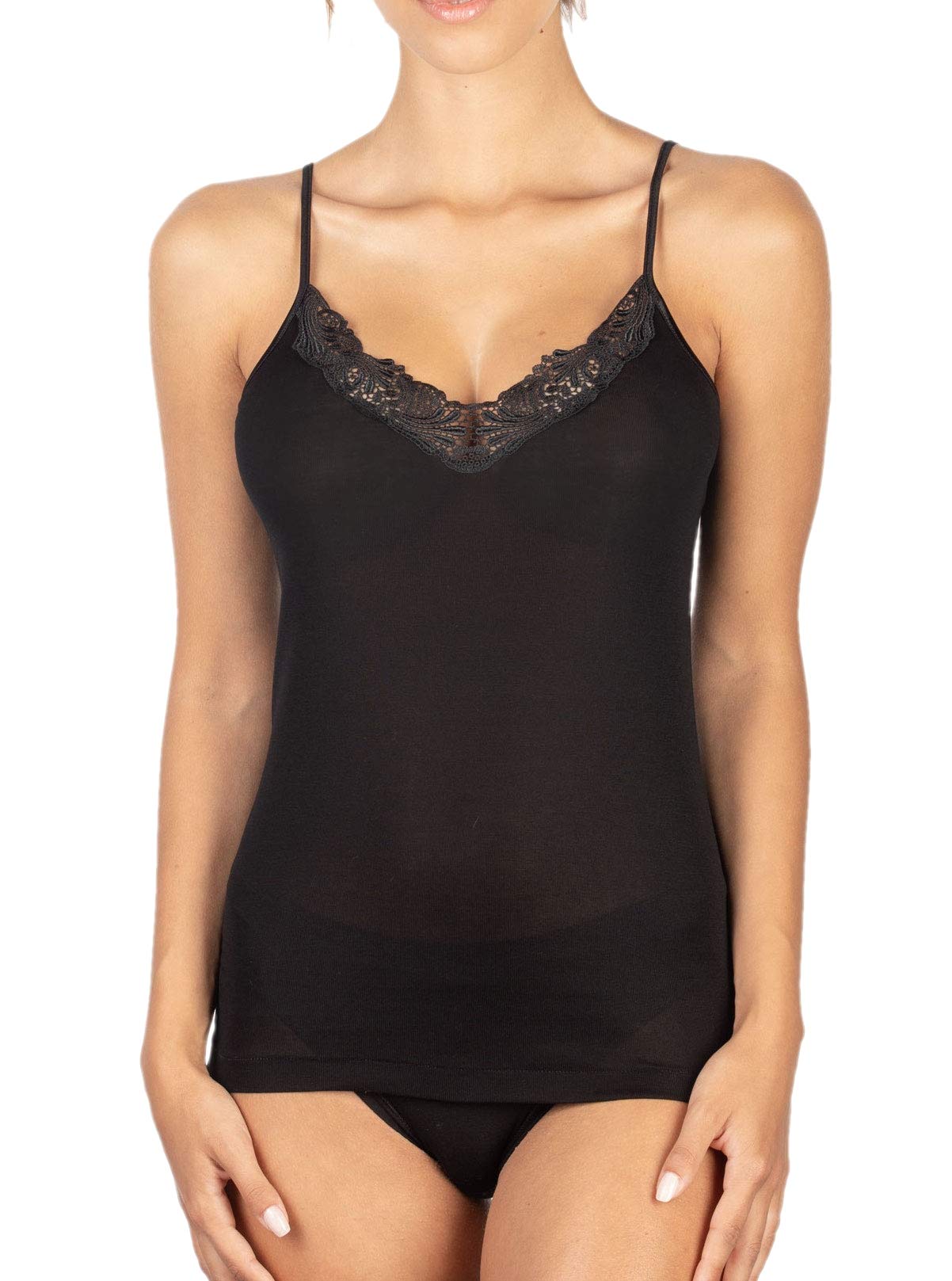 Egi Filo di Scozia Canotta Donna XL Nera Pizzo