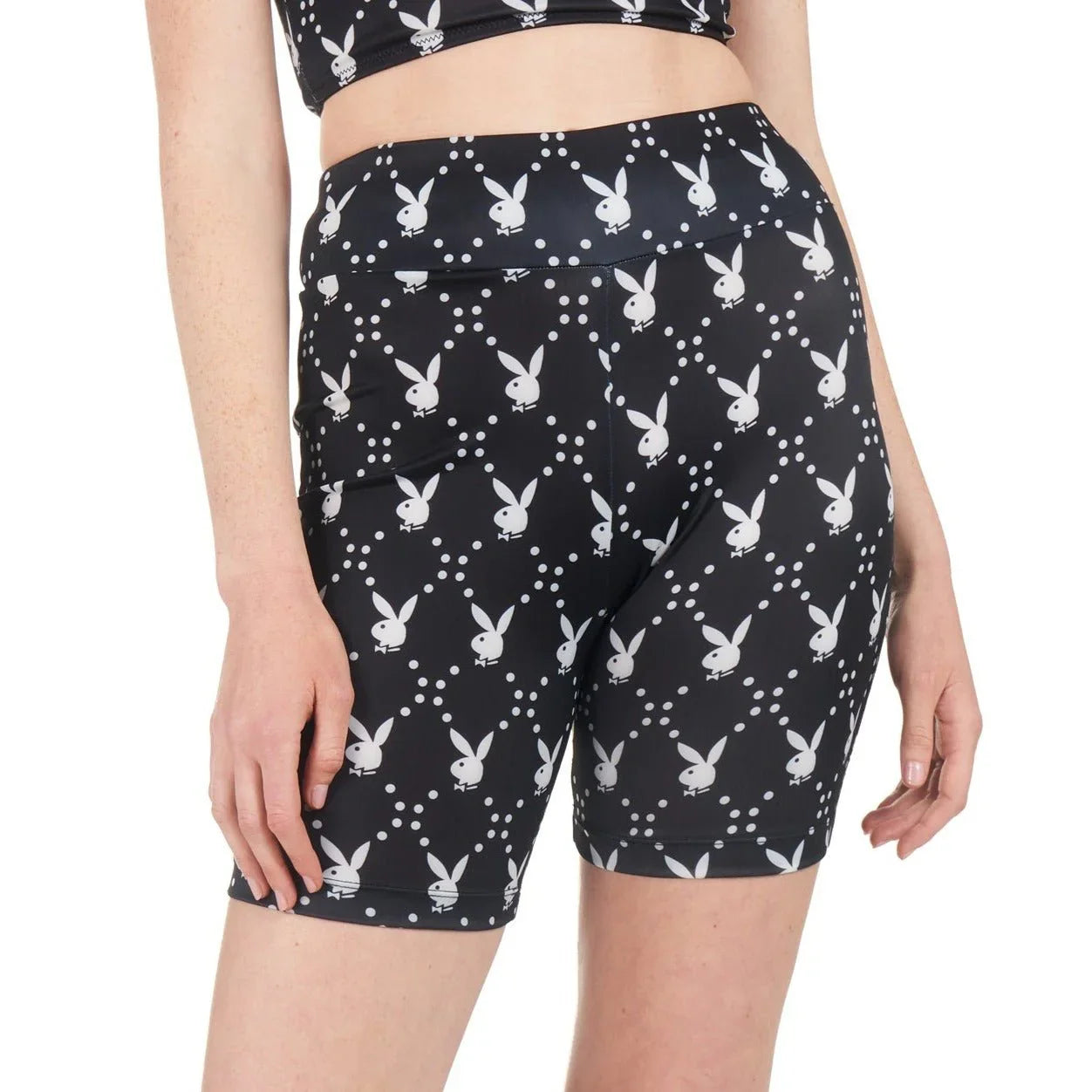 Playboy Rabbit Head Pantaloncino Biker nero elastico