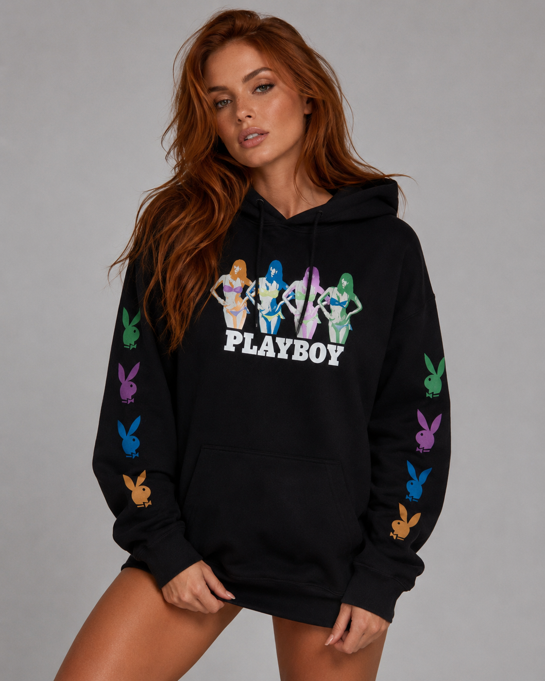 Playboy Miki Hamano Bunny felpa nera cotone unisex