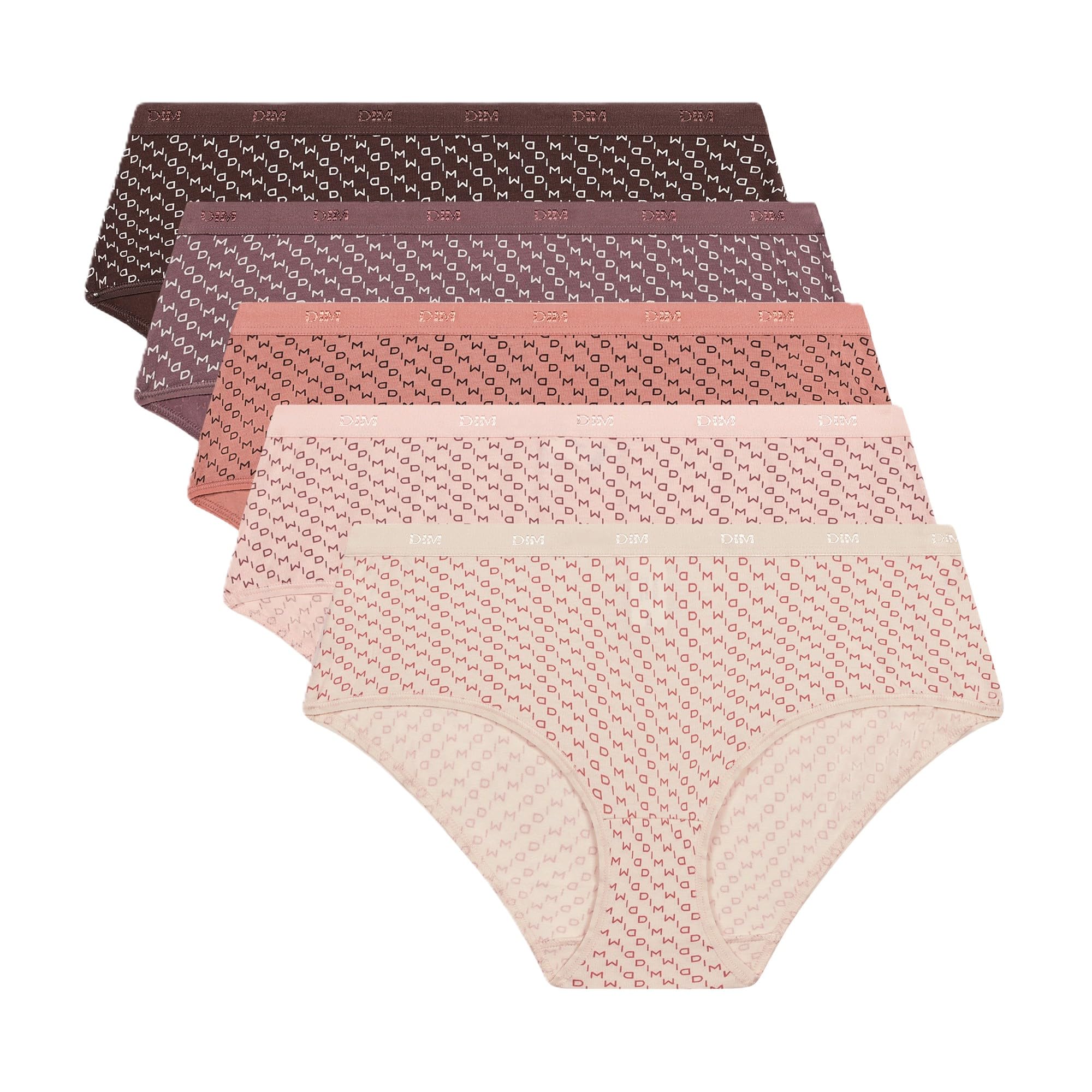 DIM slip donna 5 pezzi cotone stretch multicolore
