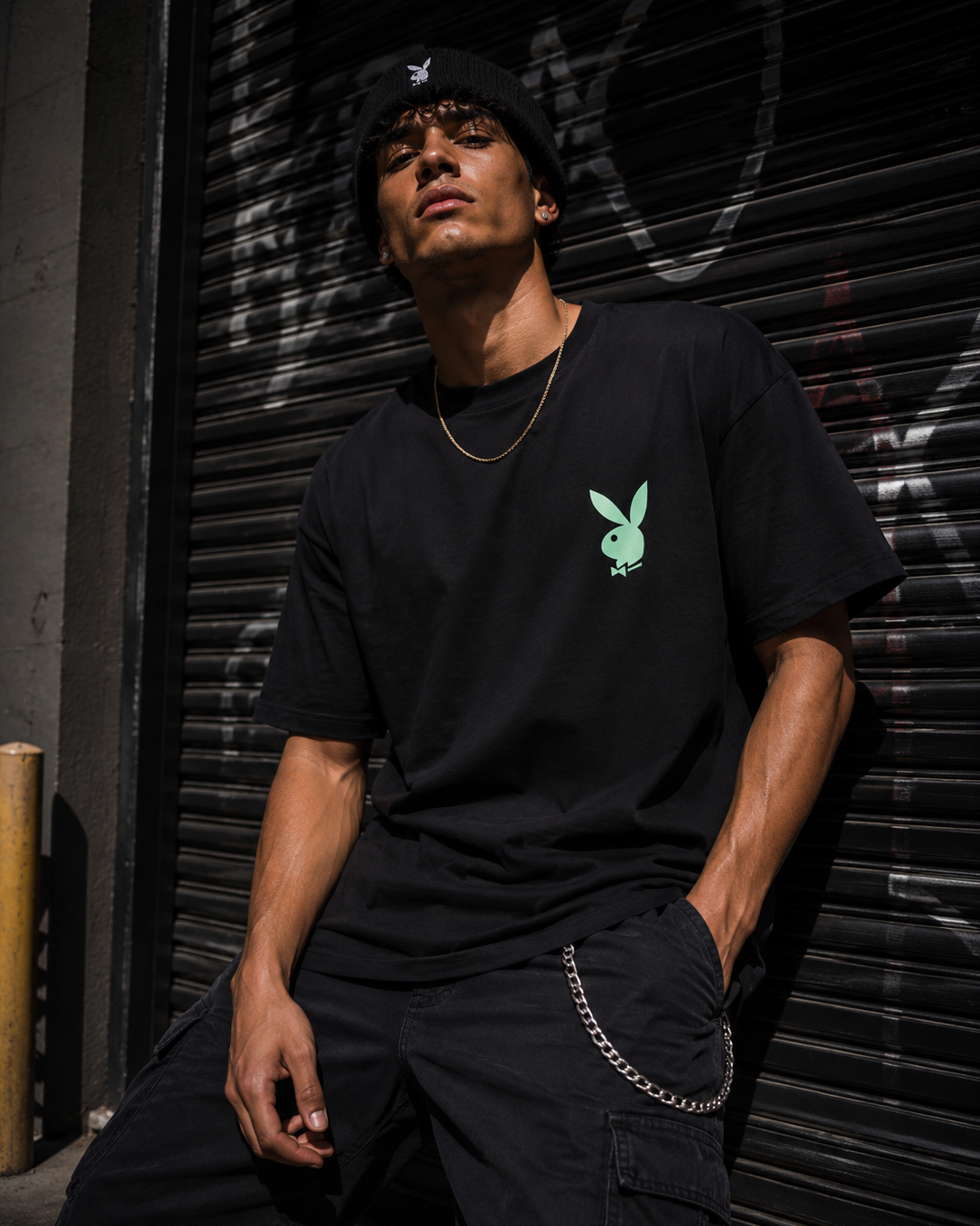 Playboy Dots Tee t-shirt nera cotone unisex