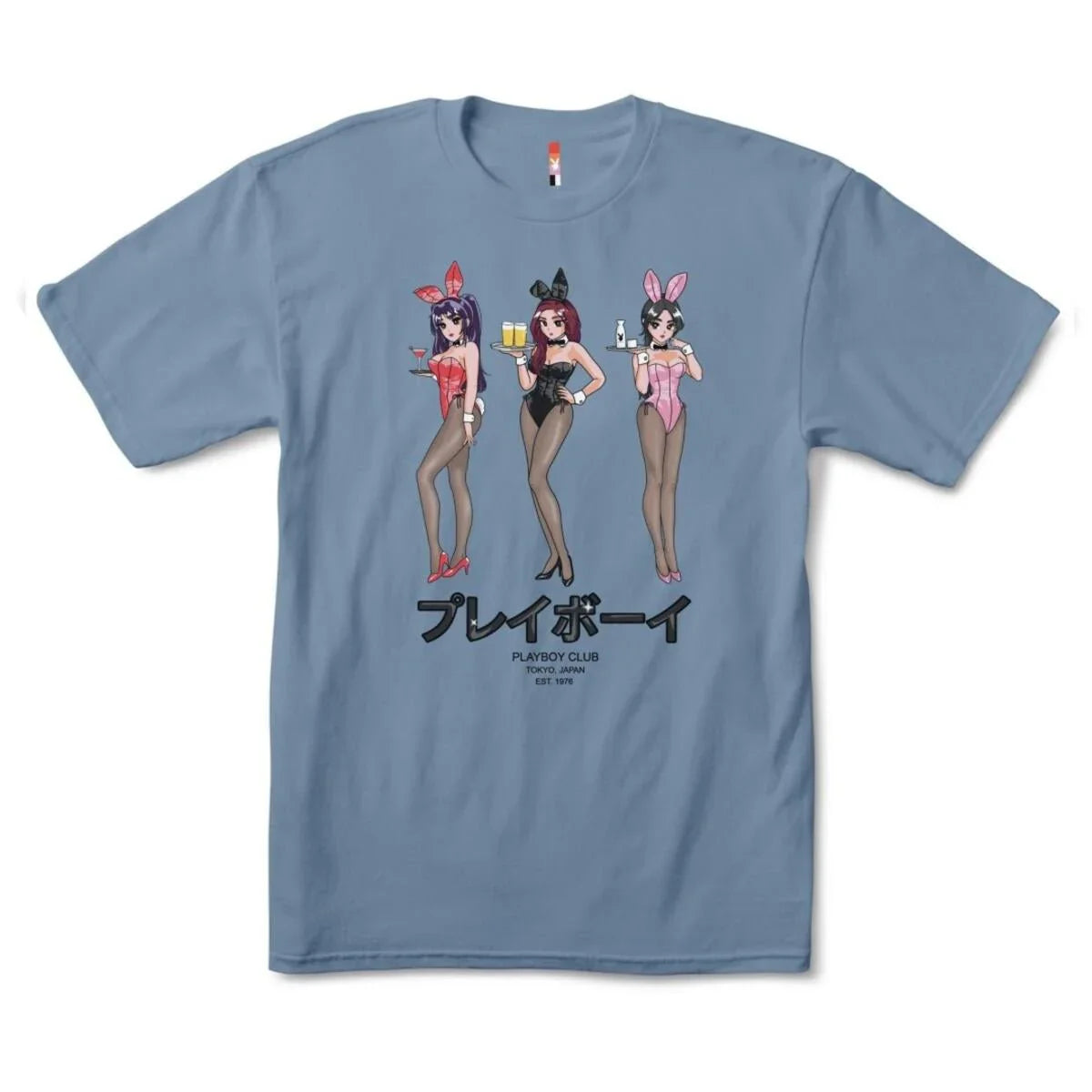 Playboy Tokyo Club Happy Hour t-shirt grigia cotone