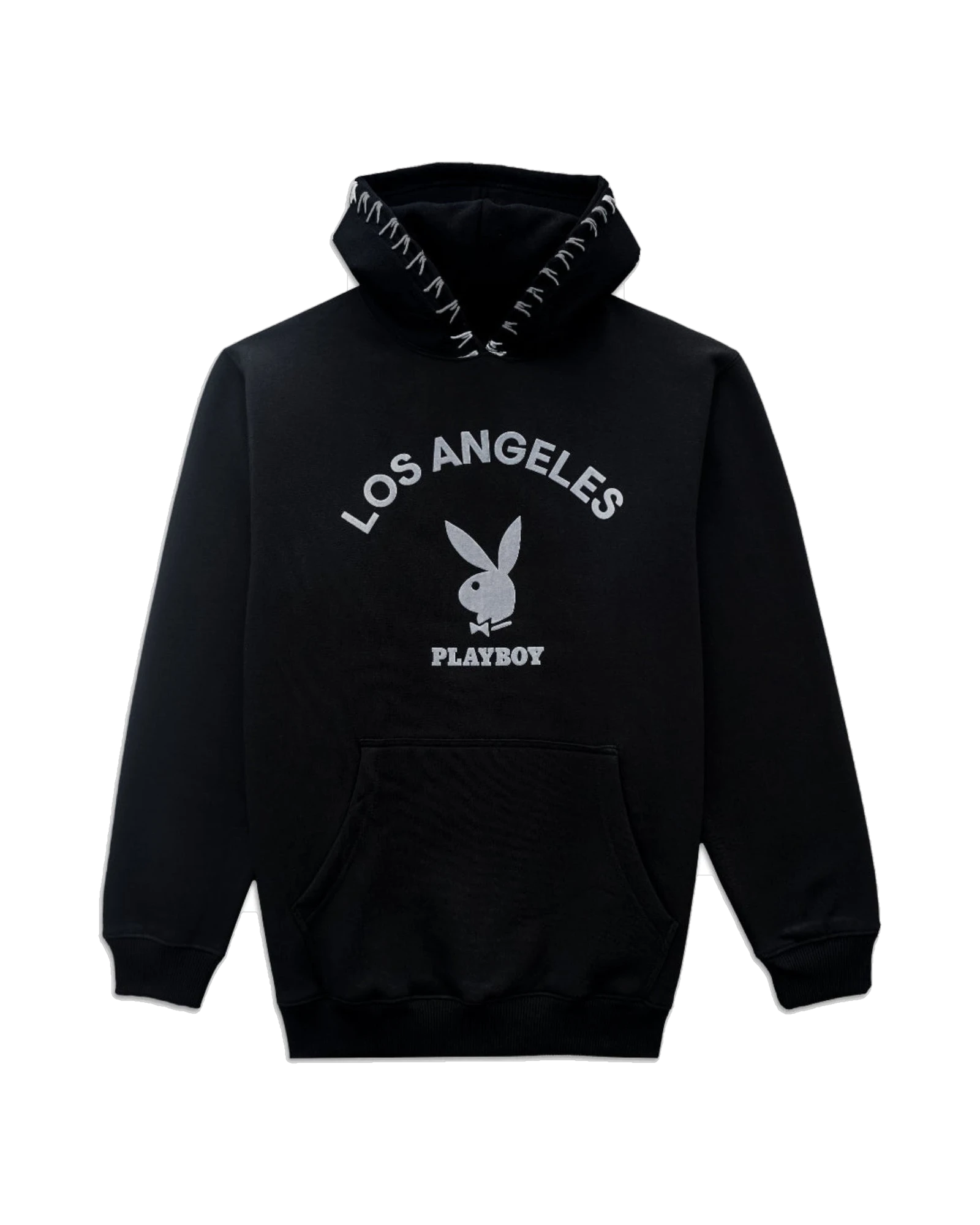 Playboy LA Hoodie felpa nera cappuccio cotone L
