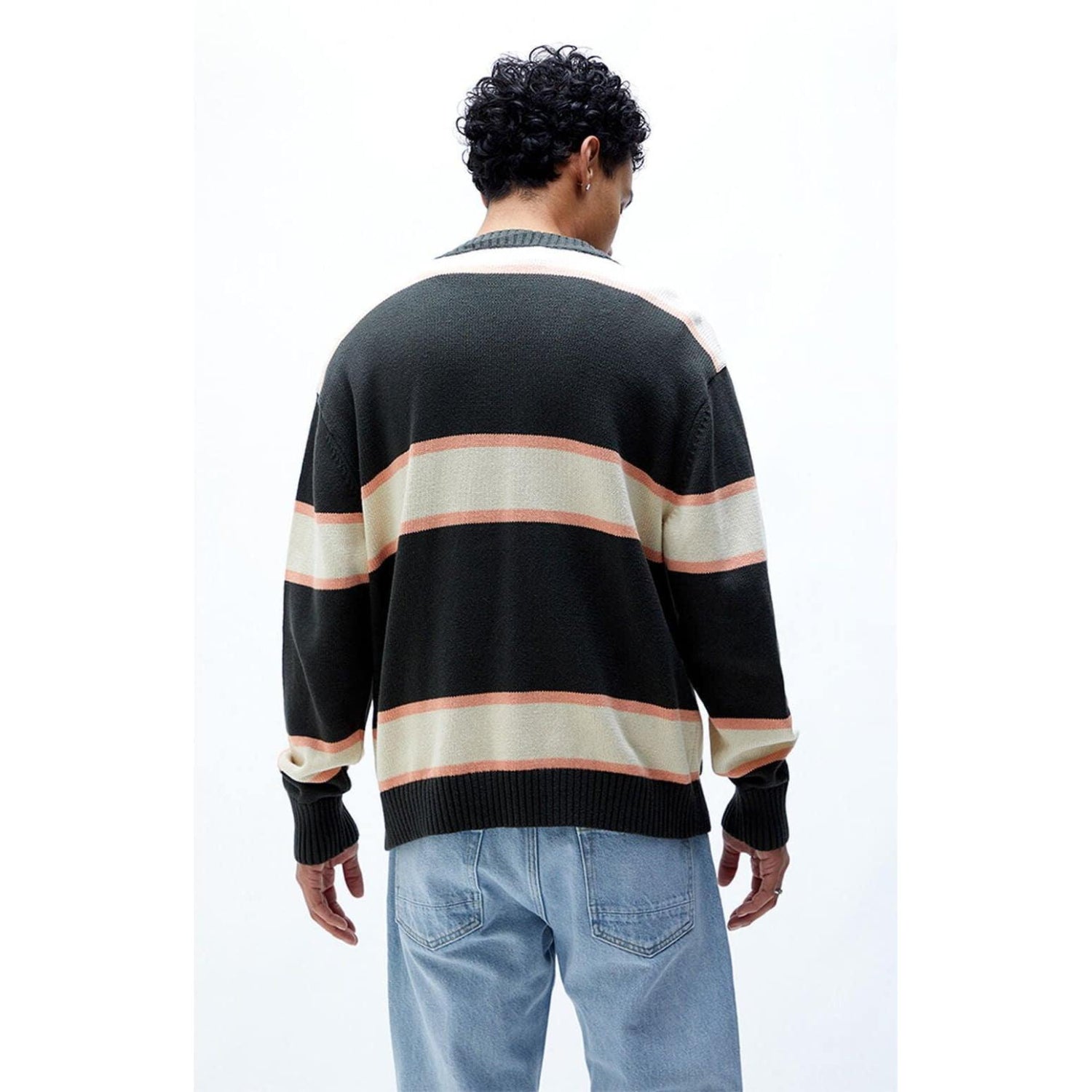 Playboy Peek-A-Boo cardigan uomo nero bottoni