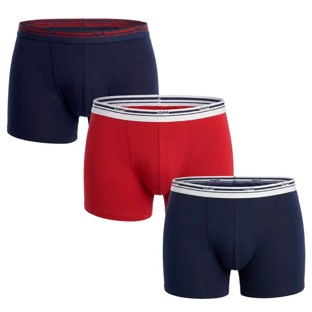 DIM Colori Classici Cotton Stretch boxer uomo x3 L blu cotone