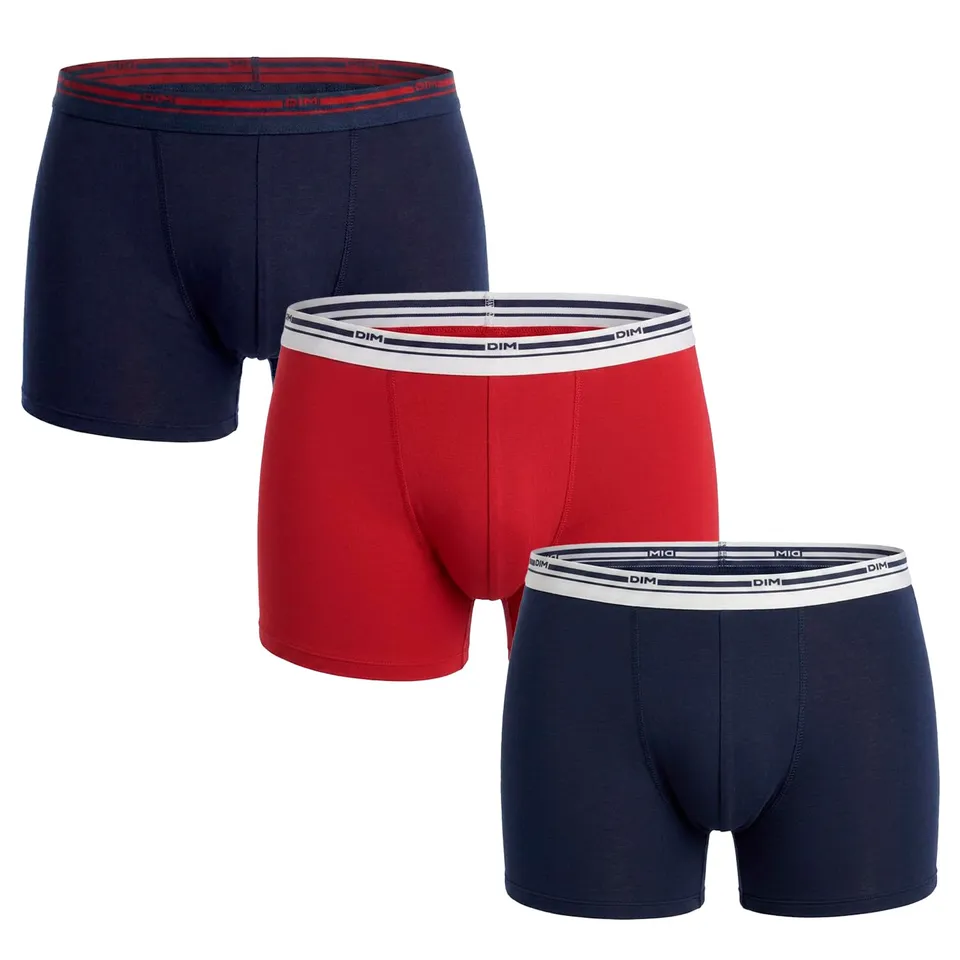 DIM Colori Classici Cotton Stretch boxer uomo x3 L blu cotone