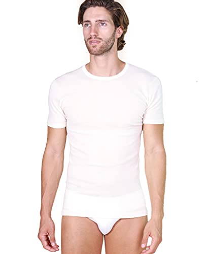 Egi 456 maglia termica uomo bianca lana manica corta