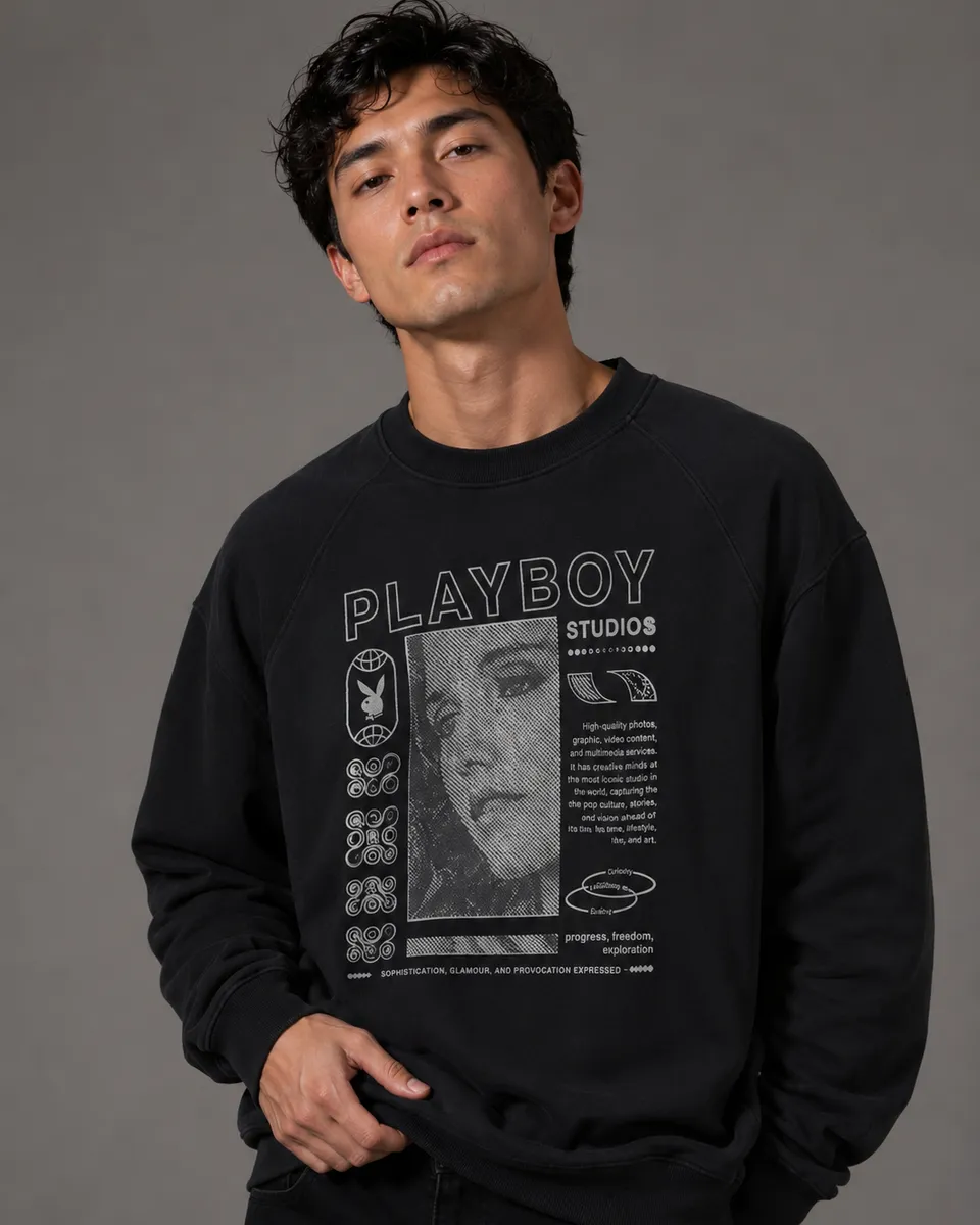 Playboy Freedom felpa girocollo boxy unisex cotone