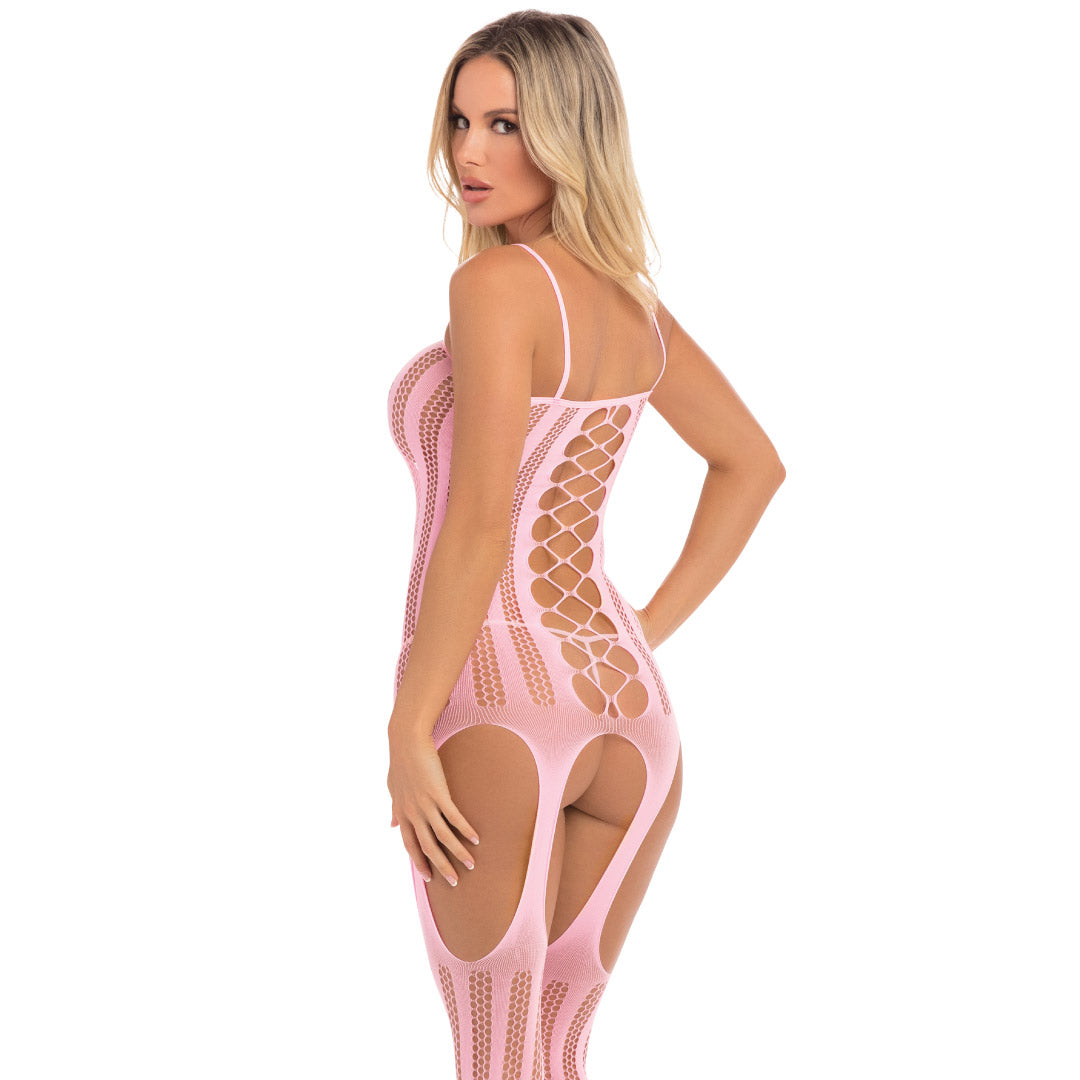 René Rofé Fake News bodystocking con giarrettiera integrata