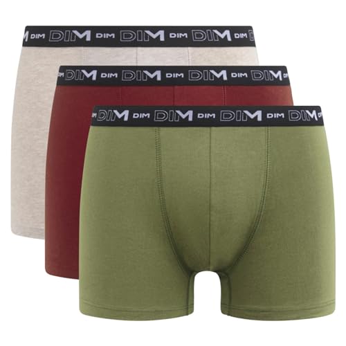 DIM Essential boxer uomo cotone x3 M beige rosso