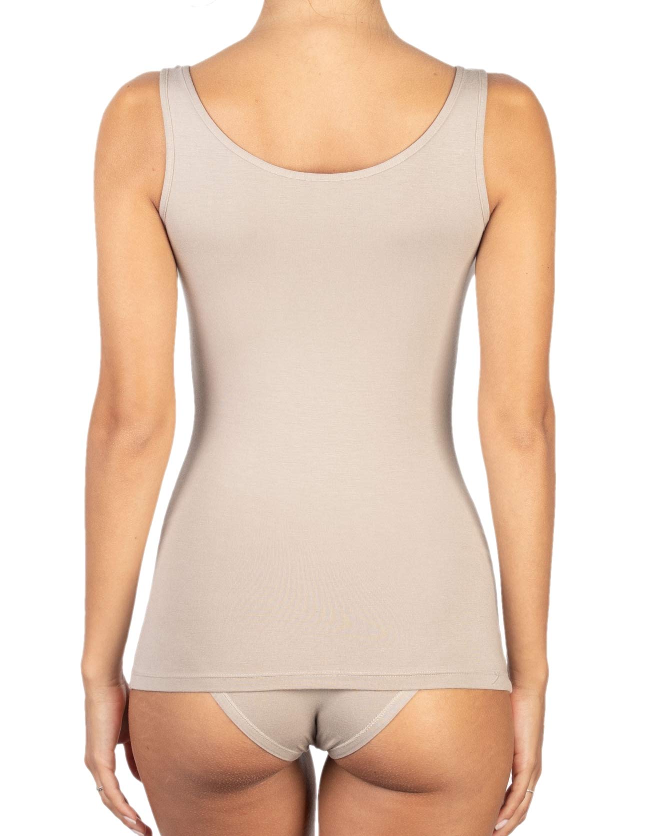 Egi Micromodal Canotta Donna XL Sabbia Spalla Larga