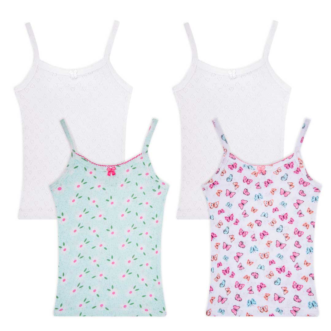 René Rofé 4 Pack Girls Camisoles canottiera cotone unicorno 2T