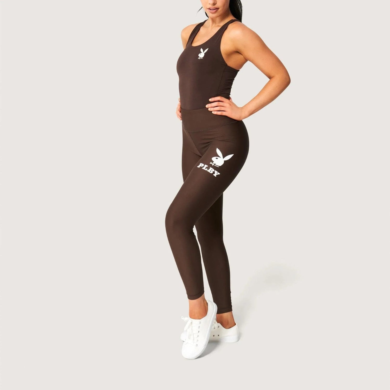 Playboy Rabbit Head leggings viola lunghezza caviglia