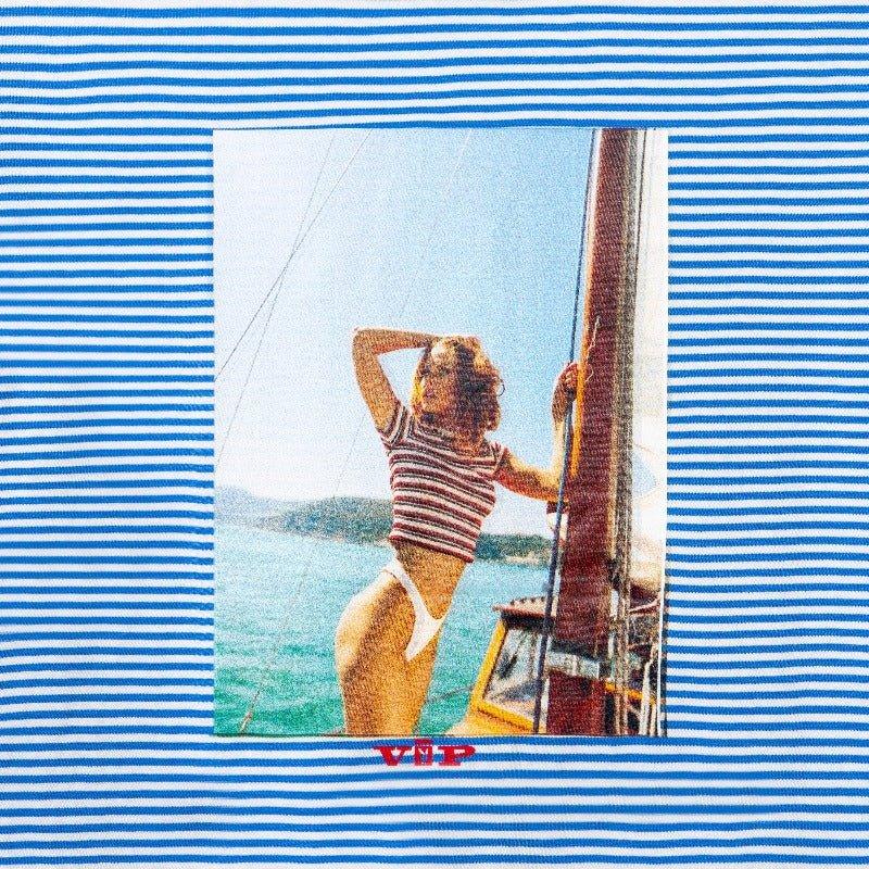 Playboy Striped VIP Club t-shirt blu cotone a righe