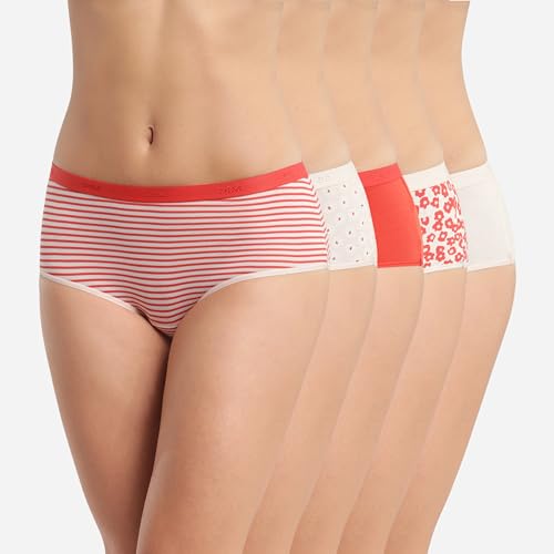 DIM Les Pockets culotte donna x5 S cotone rosso rosa