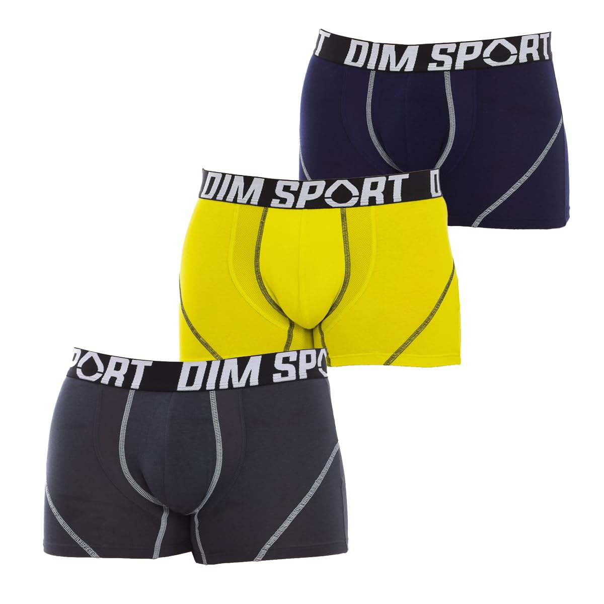 DIM Sport boxer corti uomo 3 pezzi neri cotone stretch