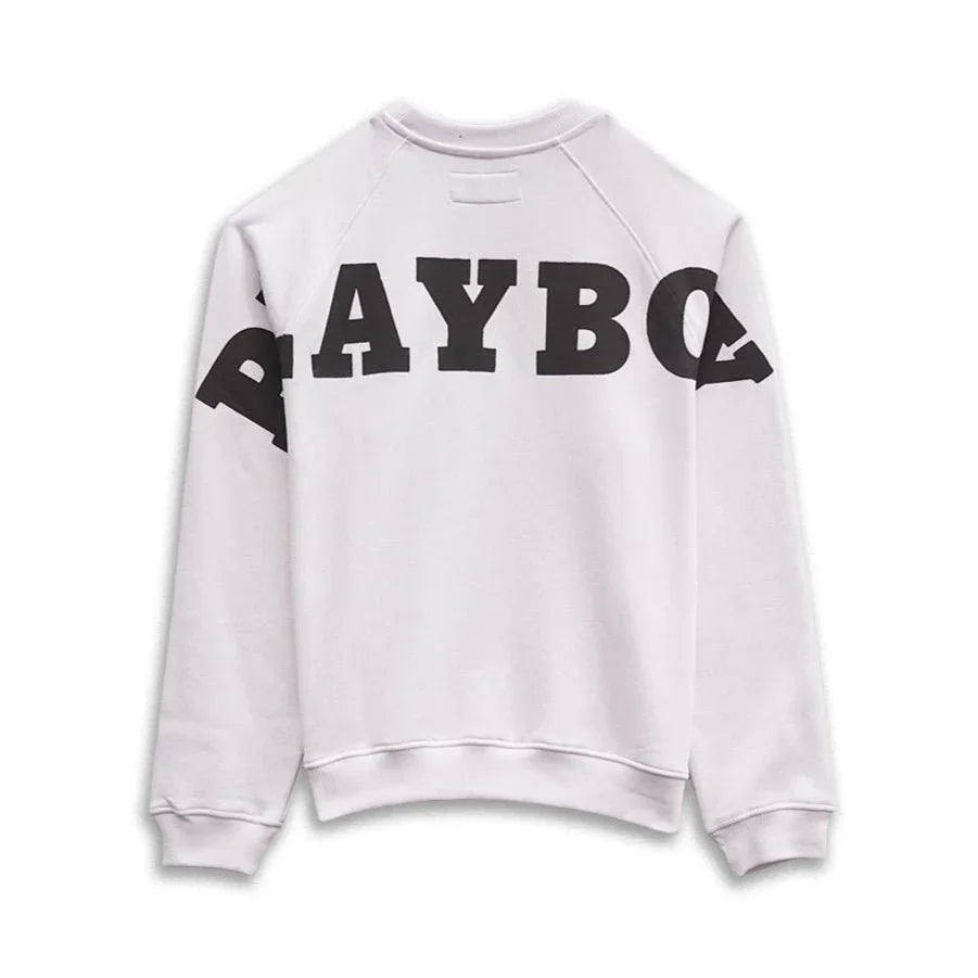 Playboy Back Logo felpa bianca girocollo