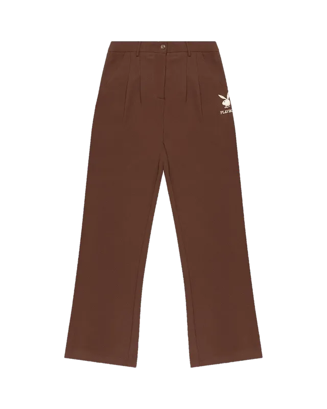 Playboy Boyfriend Trouser pantaloni donna marroni