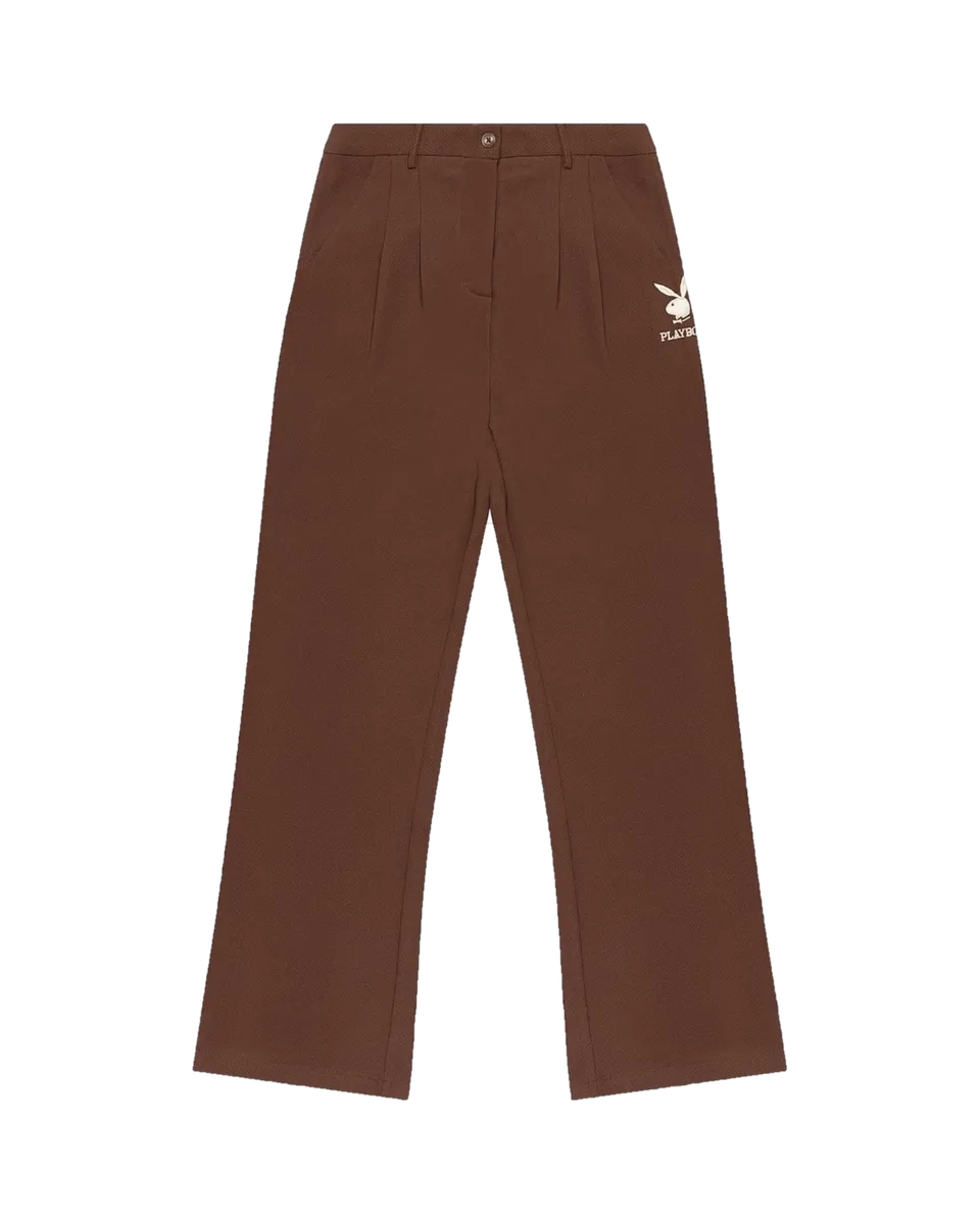 Playboy Boyfriend Trouser pantaloni donna marroni