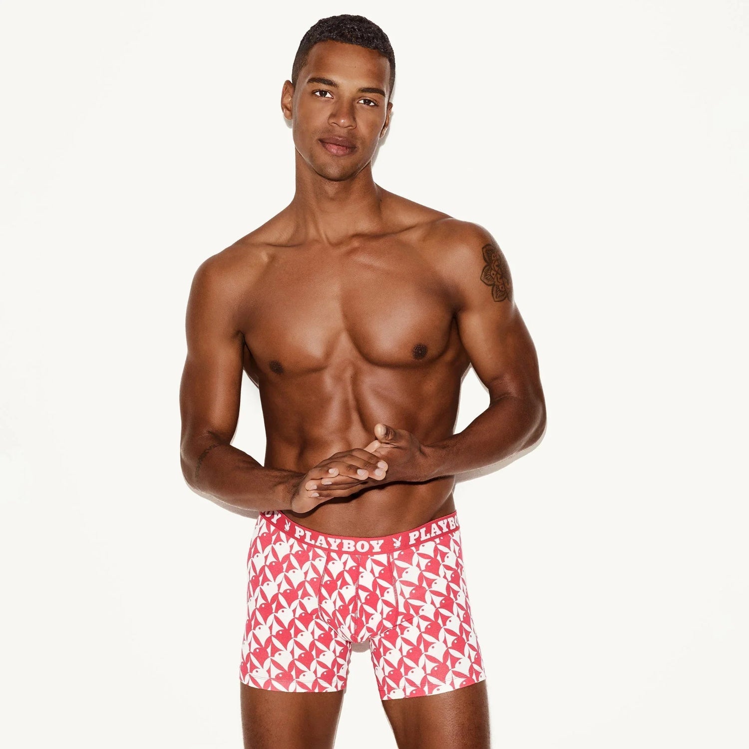 Playboy Essential boxer uomo cotone 2 pack rosso verde L