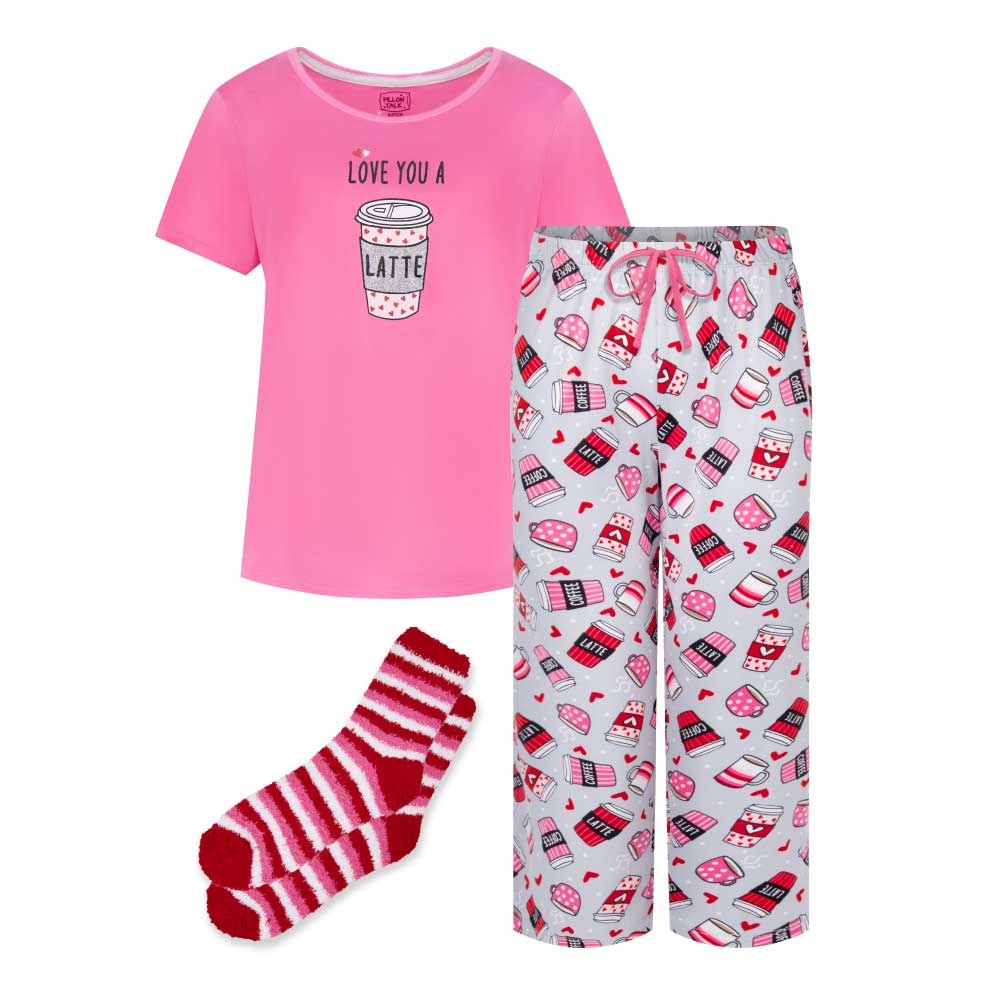 René Rofé Butter Soft pigiama capri M con calzini morbido