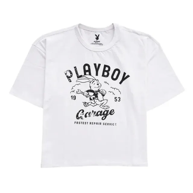 Playboy Repairs t-shirt bianca cotone oversize S