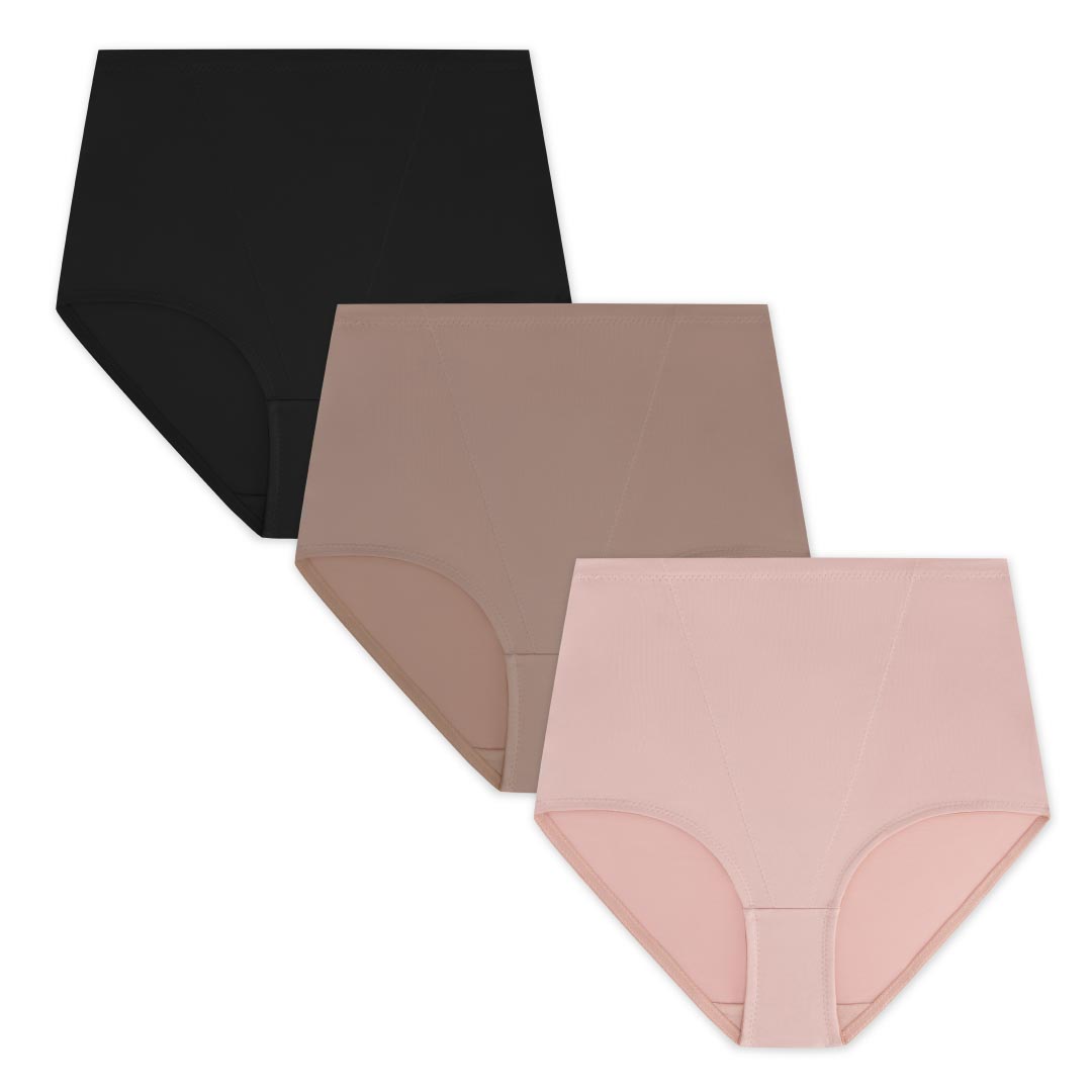 René Rofé 3 Pack Shaping Briefs slip nero 3 pezzi vita alta